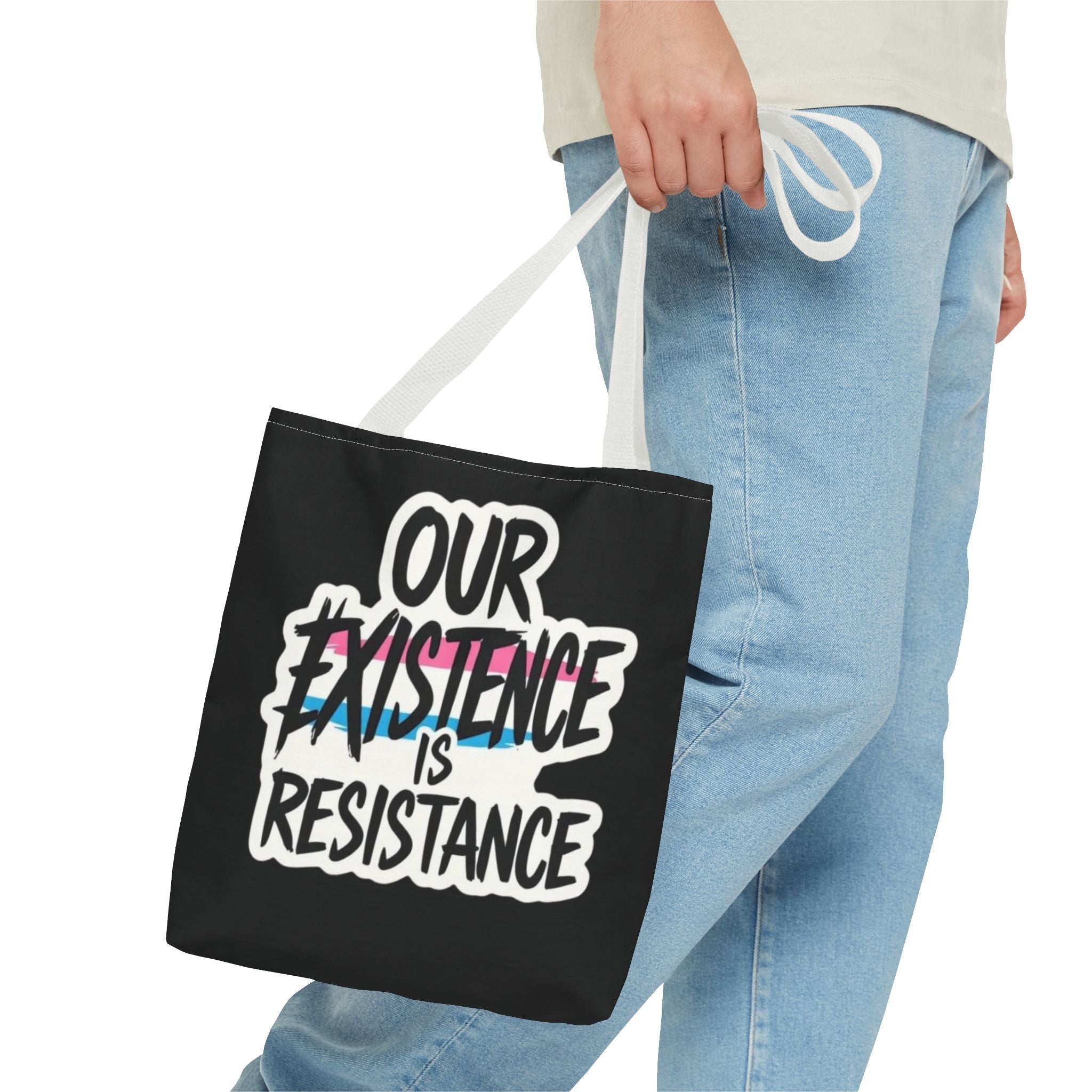 Our Existence Is Resistance Trans Protest Tote Bag