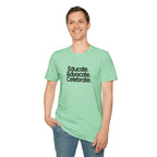 Teacher Advocate T-Shirt - Subtle Pride Educate Advocate Celebrate Design - EqualiTees.Me