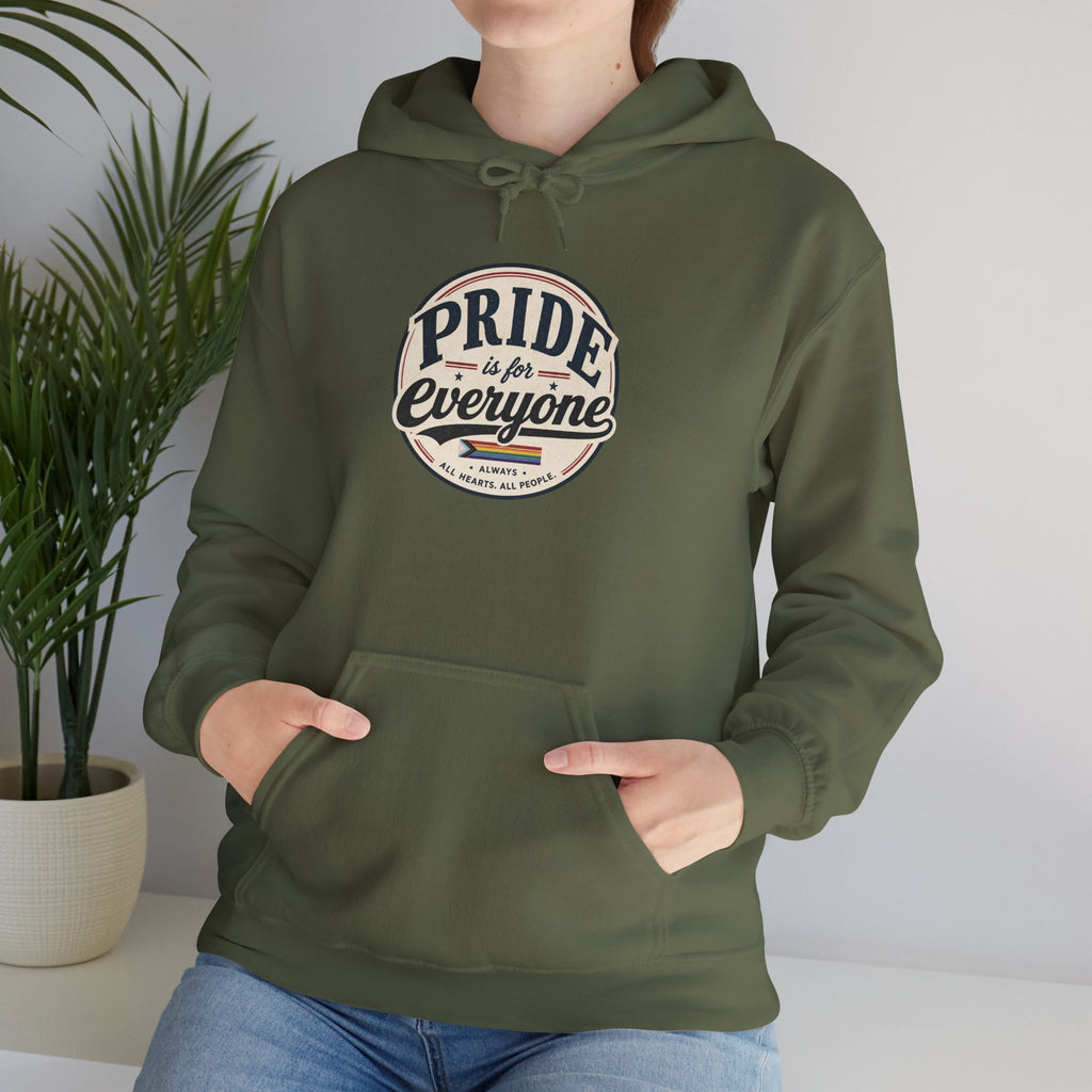 Pride Is For Everyone Pullover Hoodie — Vintage Graphic Inclusivity Sweatshirt
