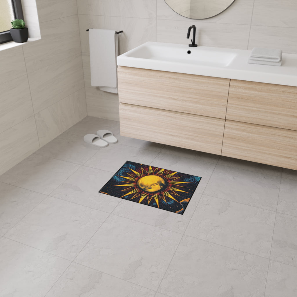Cosmic Moon Heavy Duty Floor Mat - Vibrant Space Design for Home Decor