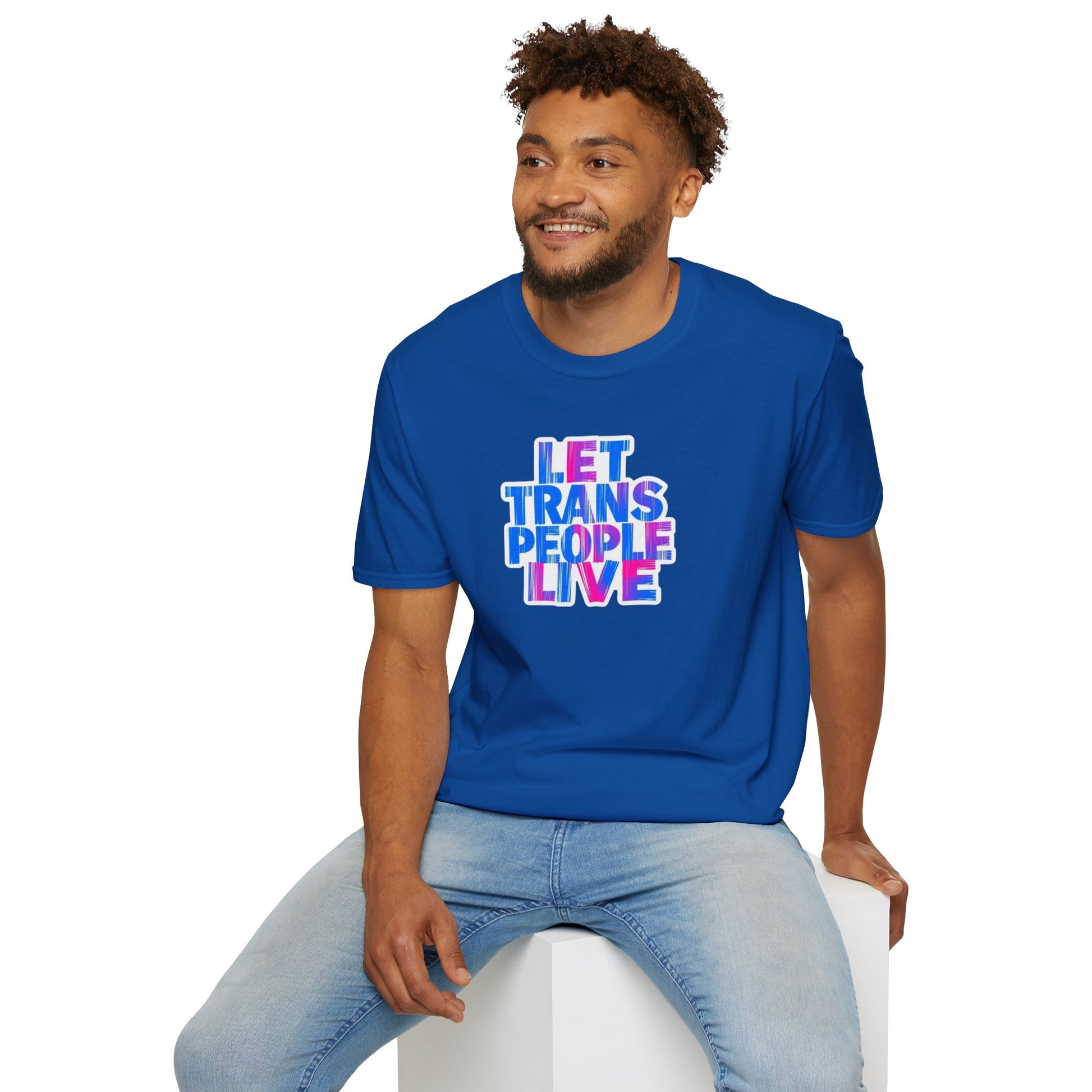 Let Trans People Live Unisex Softstyle T-Shirt - Supportive Statement Tee for LGBTQ+ Pride