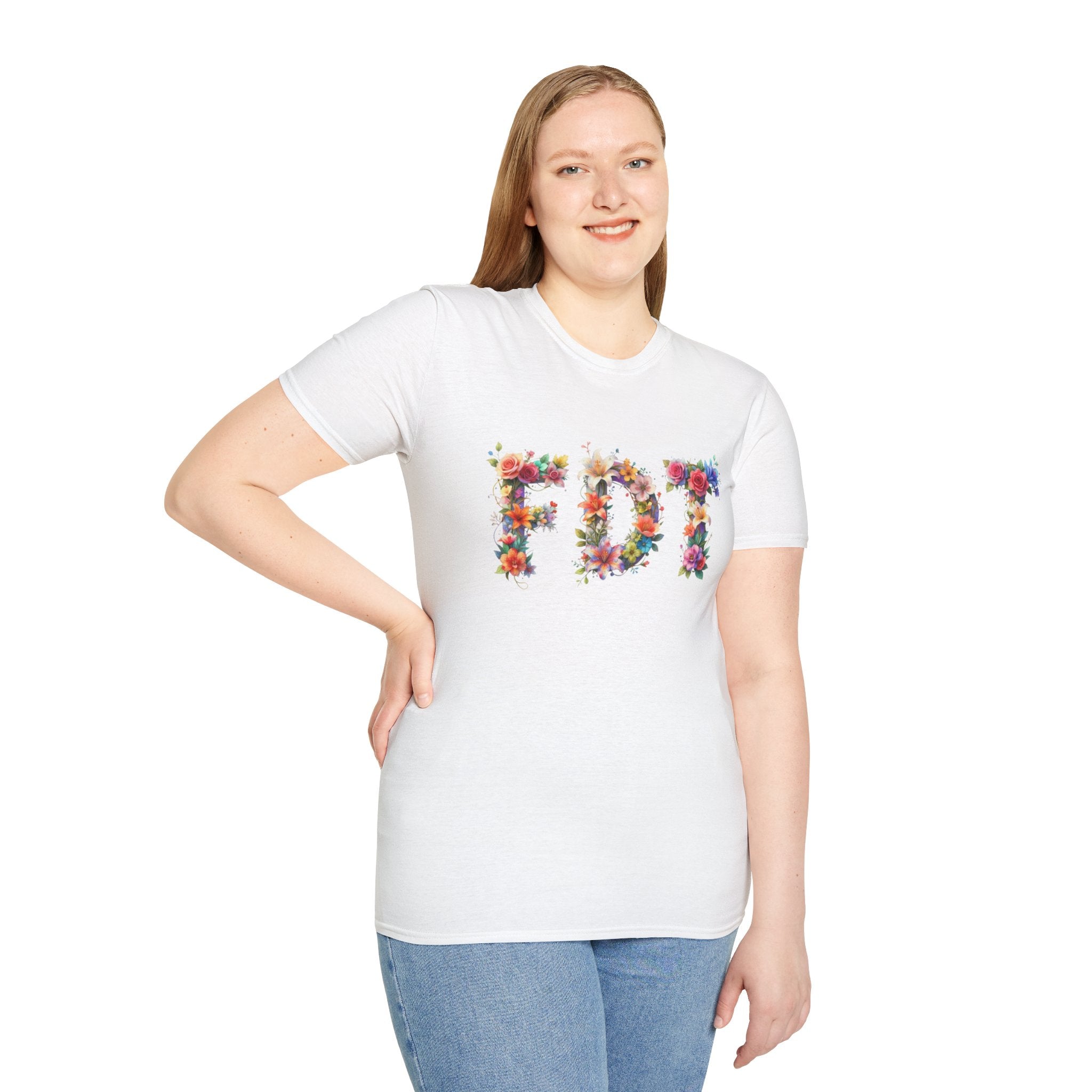 FDT Bold Floral Typography T-Shirt