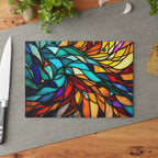 Vibrant Stained Glass Cutting Board - Artistic Kitchen Decor