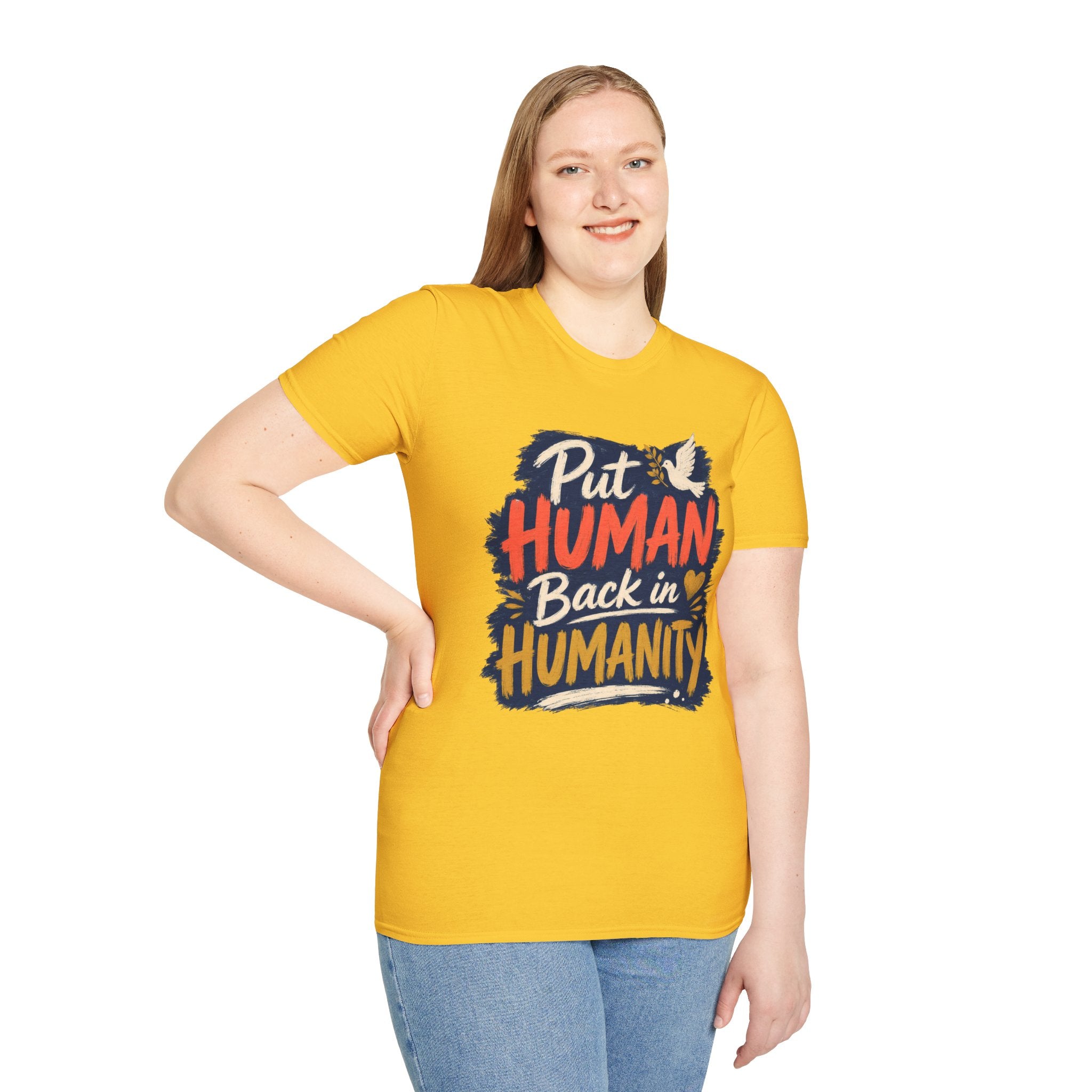 Put Human Back in Humanity T-Shirt — Inspirational Peace Dove Tee