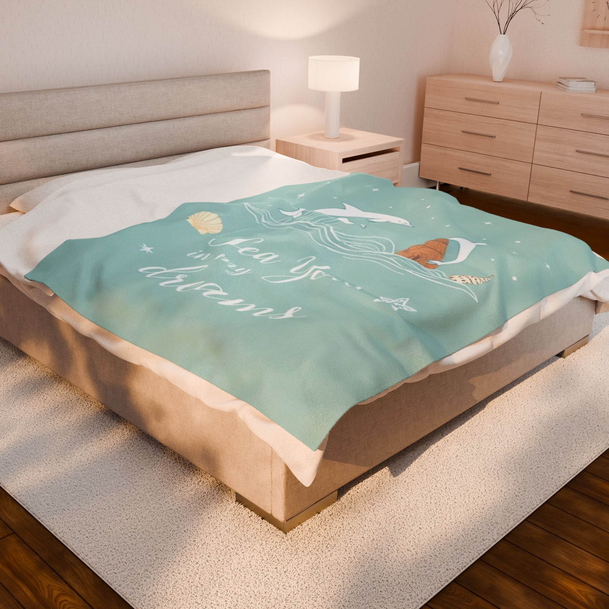 Sea You in my Dreams Velveteen Plush Blanket – For Comfort and Warmth