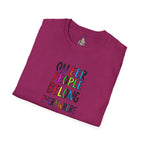 Queer Pride Unisex Softstyle T-Shirt - "Queer People Belong Everywhere"
