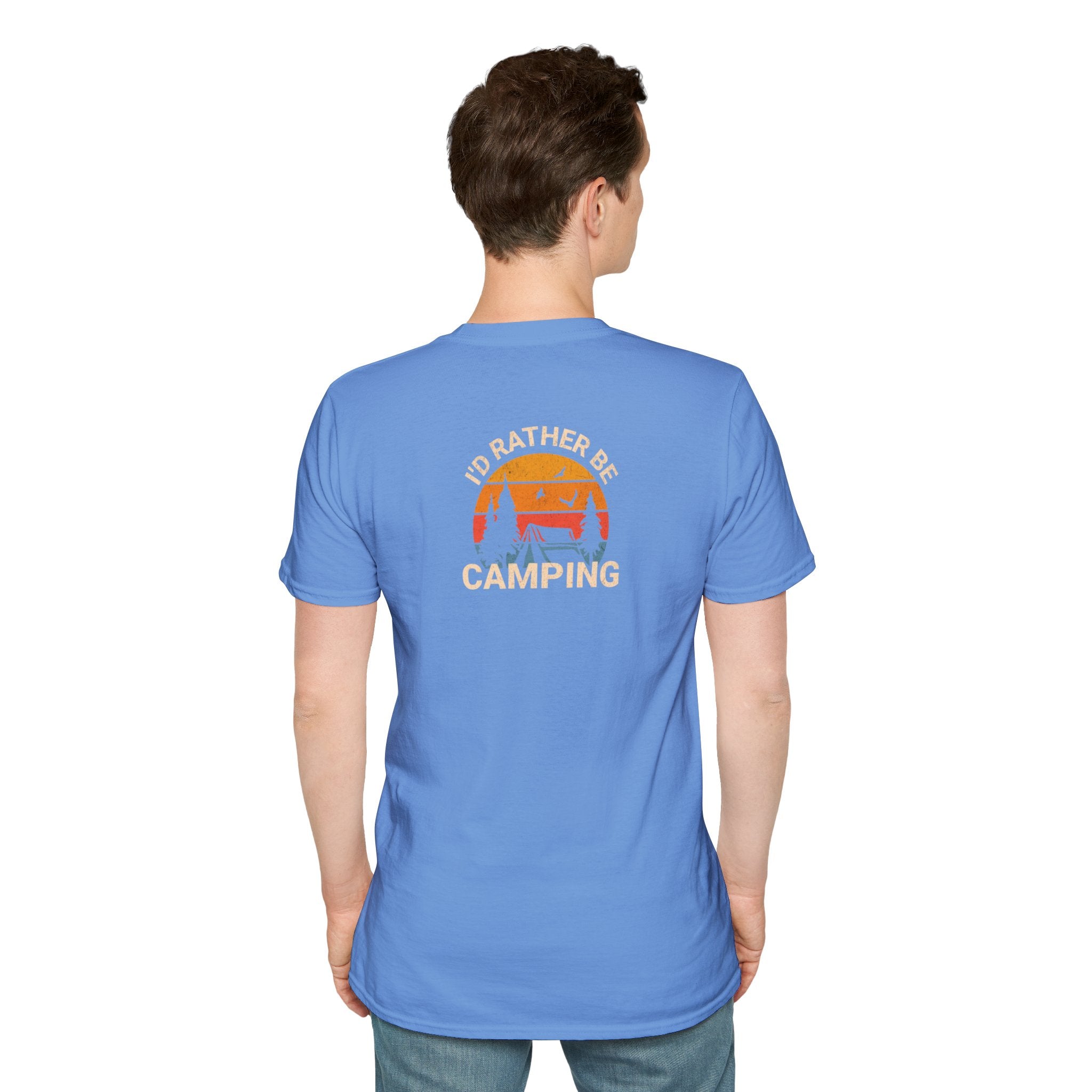 Unisex Softstyle T-Shirt - 'I'd Rather Be Camping' Adventure Tee