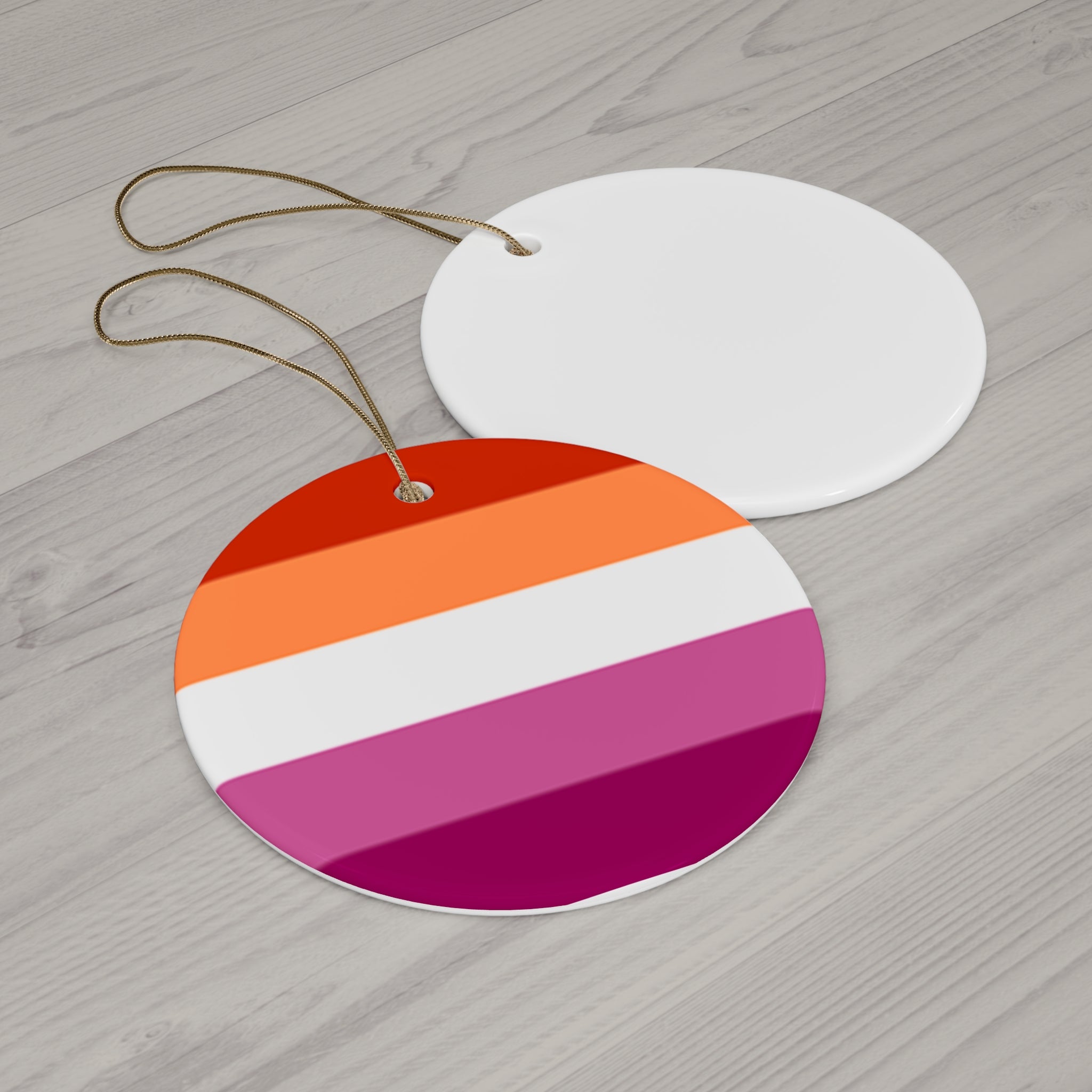 Lesbian Pride Ceramic Ornament - 4 Vibrant Shapes for Celebrations and Holidays