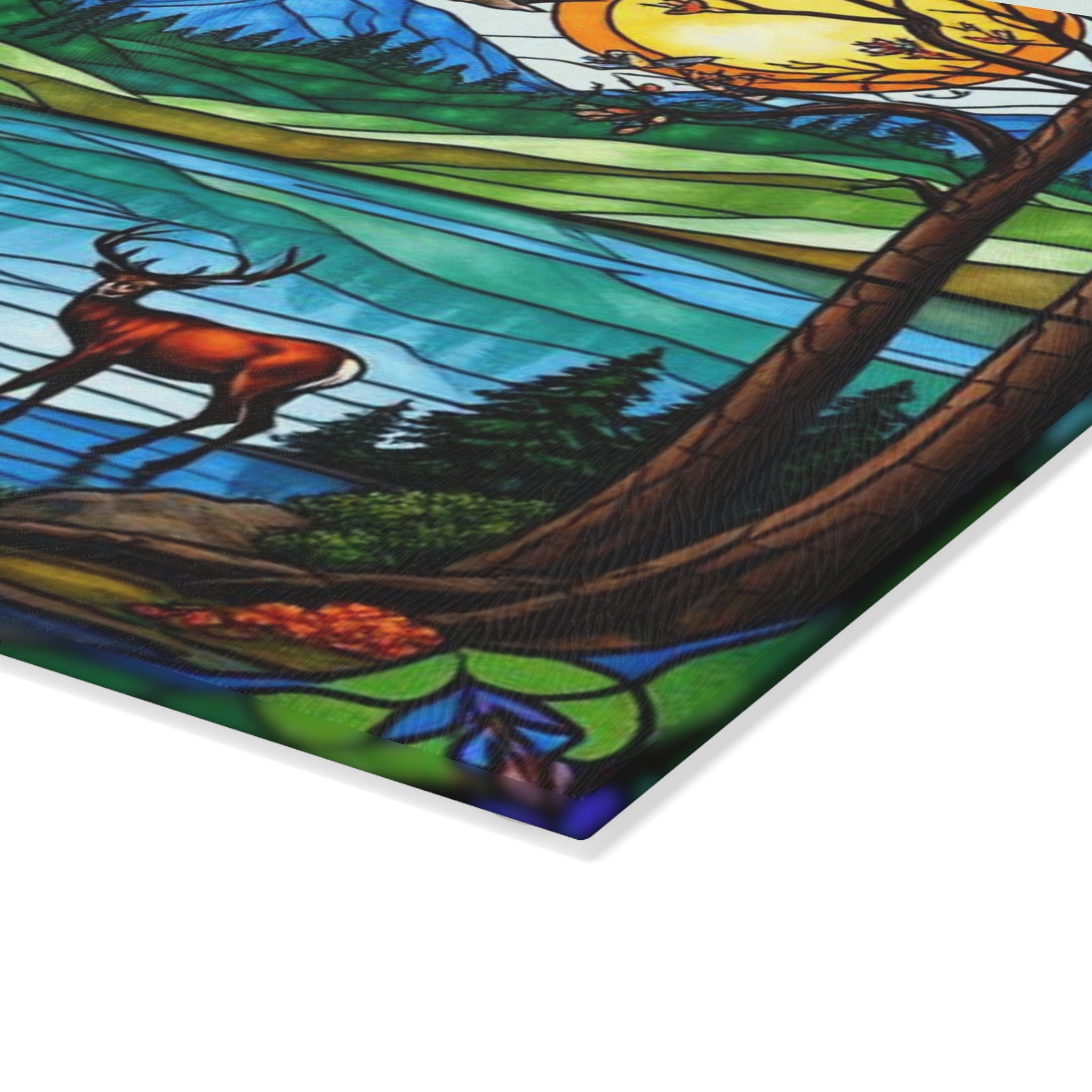 Stained Glass Nature Scene Cutting Board - Perfect Gift for Home Chefs & Nature Lovers