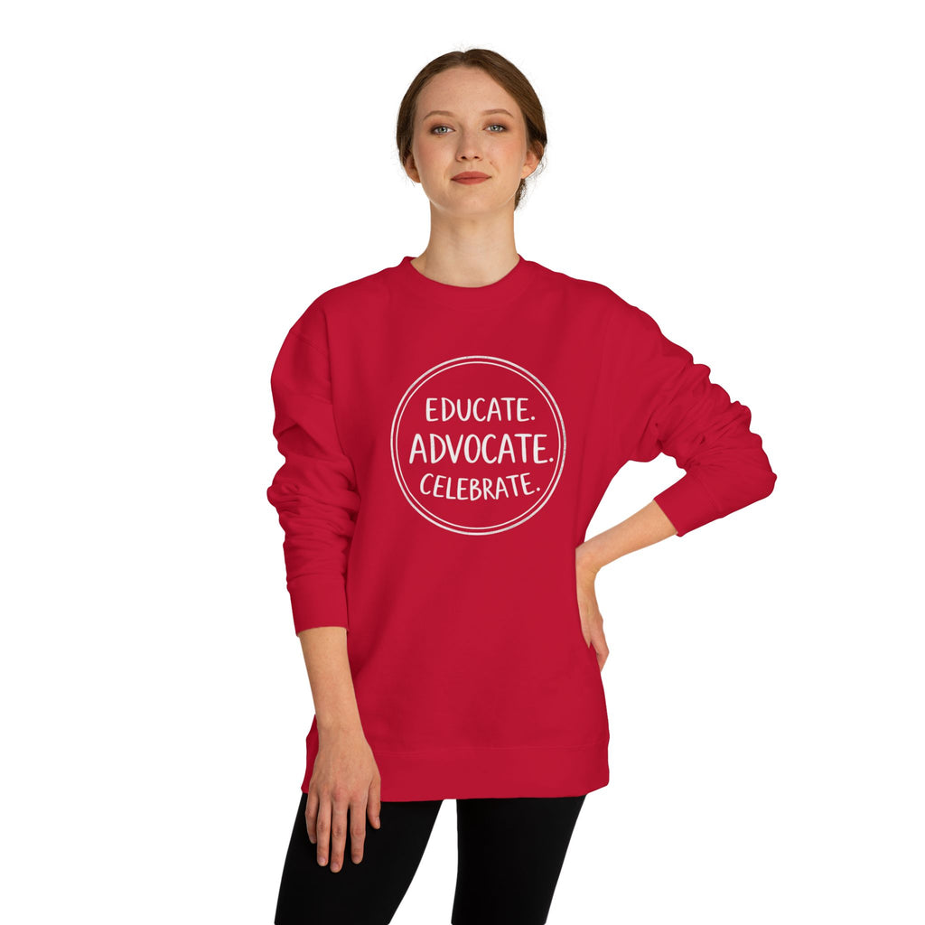 Educate, Advocate, Celebrate Incognito Pride Unisex Crew Neck Sweatshirt