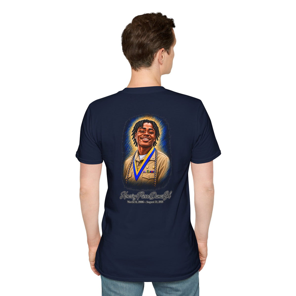 Portrait Front and Back - In Memory of Pierre Damas Bel T-Shirt