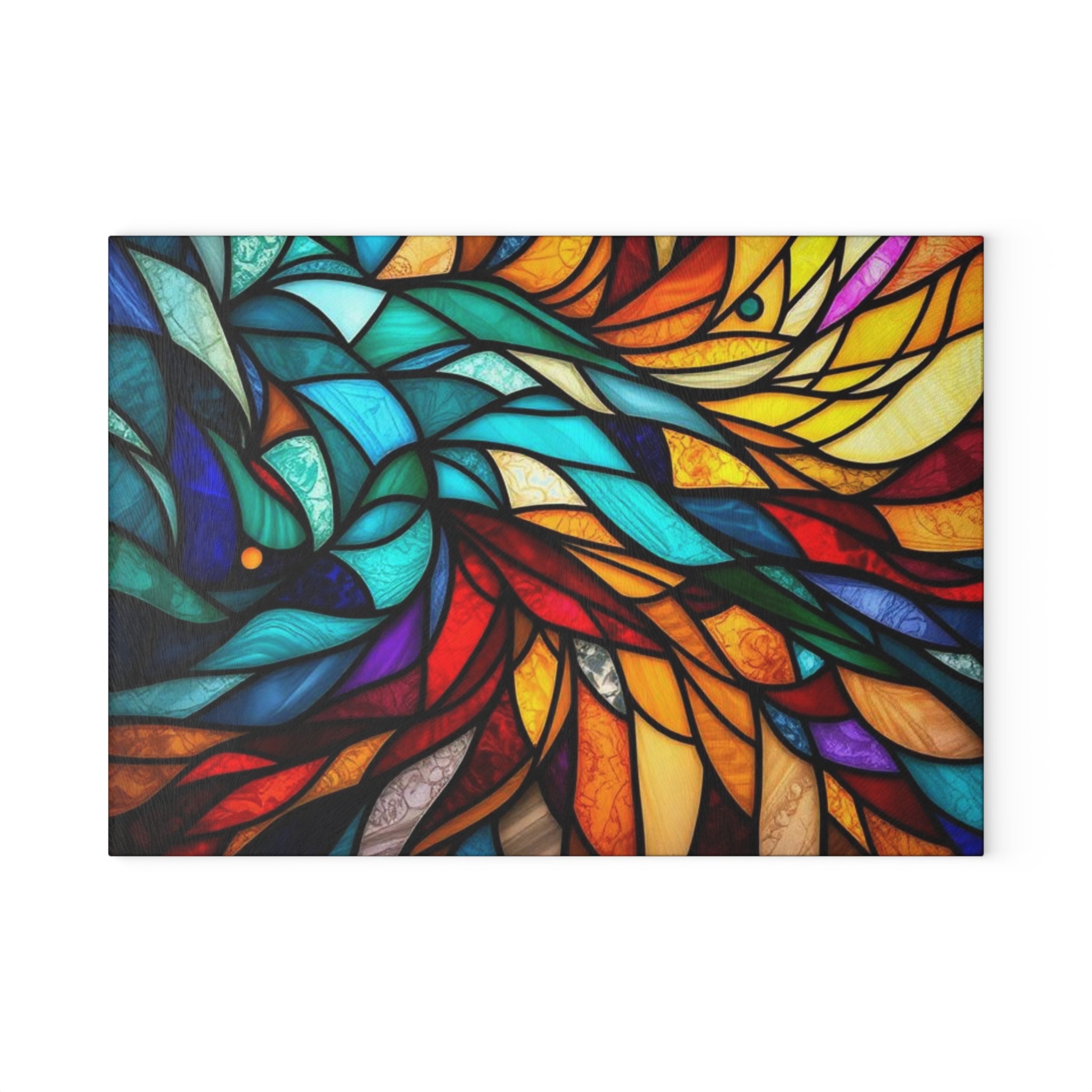 Vibrant Stained Glass Cutting Board - Artistic Kitchen Decor