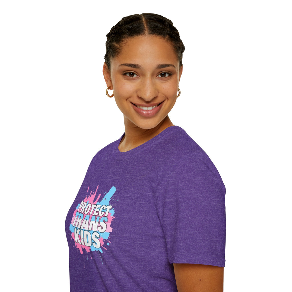 Protect Trans Kids Unisex Softstyle T-Shirt - Supportive LGBTQ+ Apparel