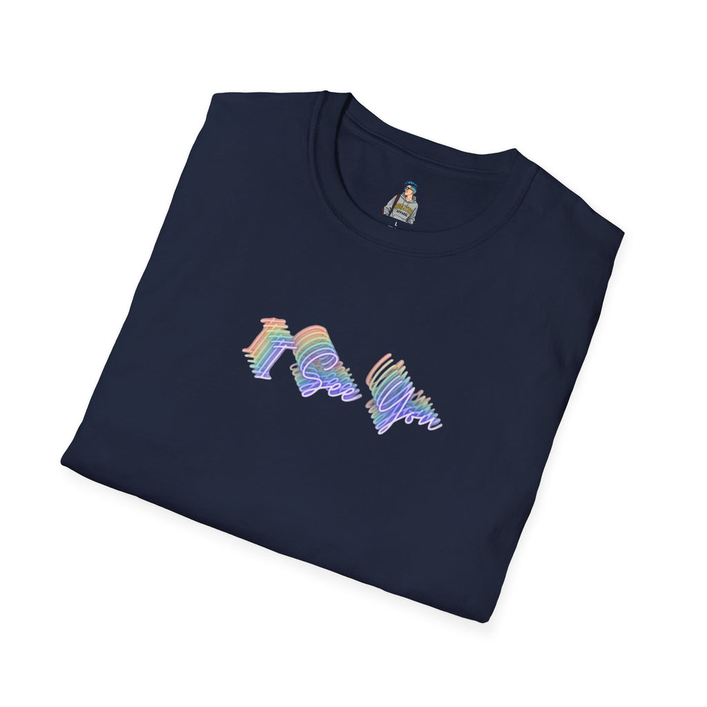 I See You Unisex Softstyle T-Shirt - Colorful Wave Design for LGBTQ+ Visibility