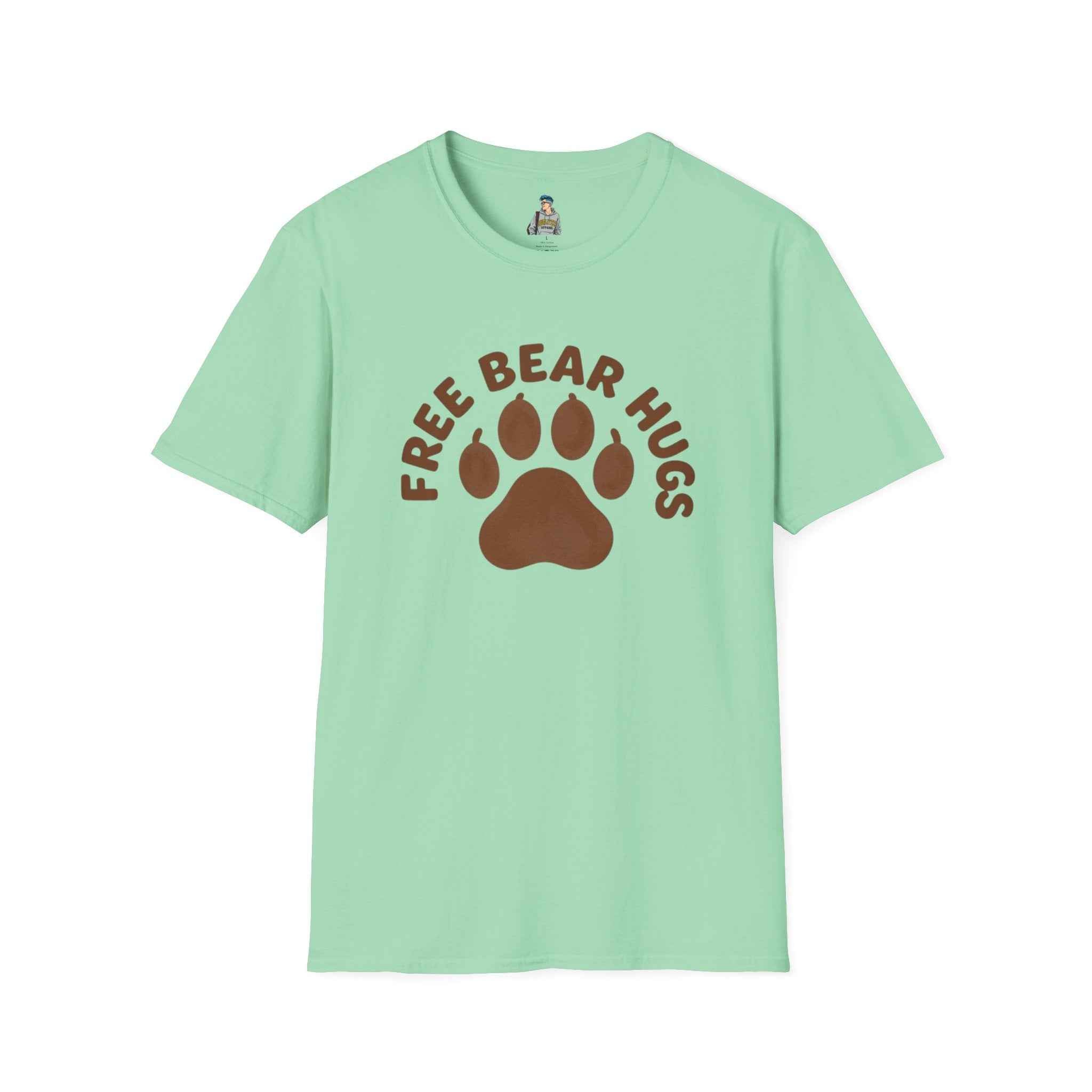 Free Bear Hugs T-Shirt — Cute Paw Print Wildlife Tee