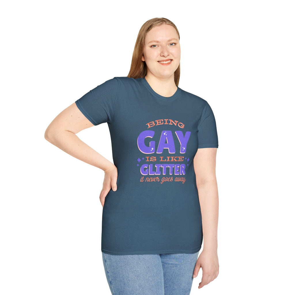 Being Gay Is Like Glitter Pride Tree Las Vegas T-Shirt