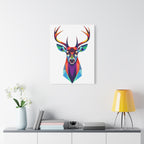 Vibrant Stag Canvas Wall Art - Colorful Geometric Deer Decor
