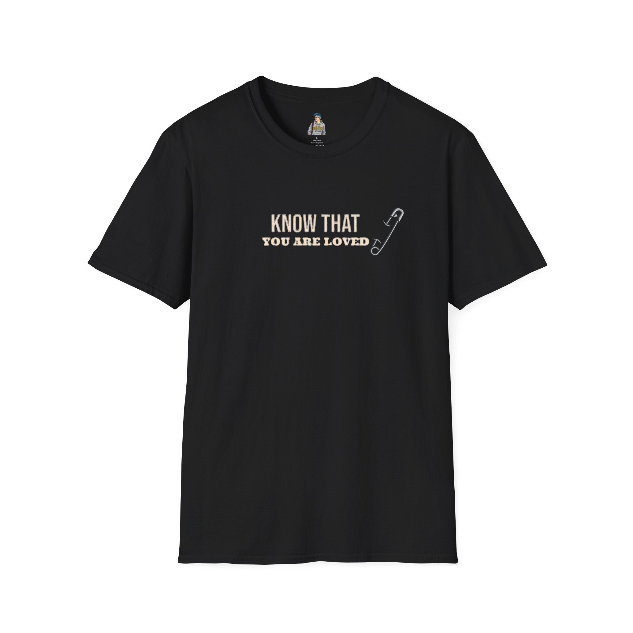 Safety Pin Know That You Are Loved Inspirational Tee Unisex Softstyle T-Shirt