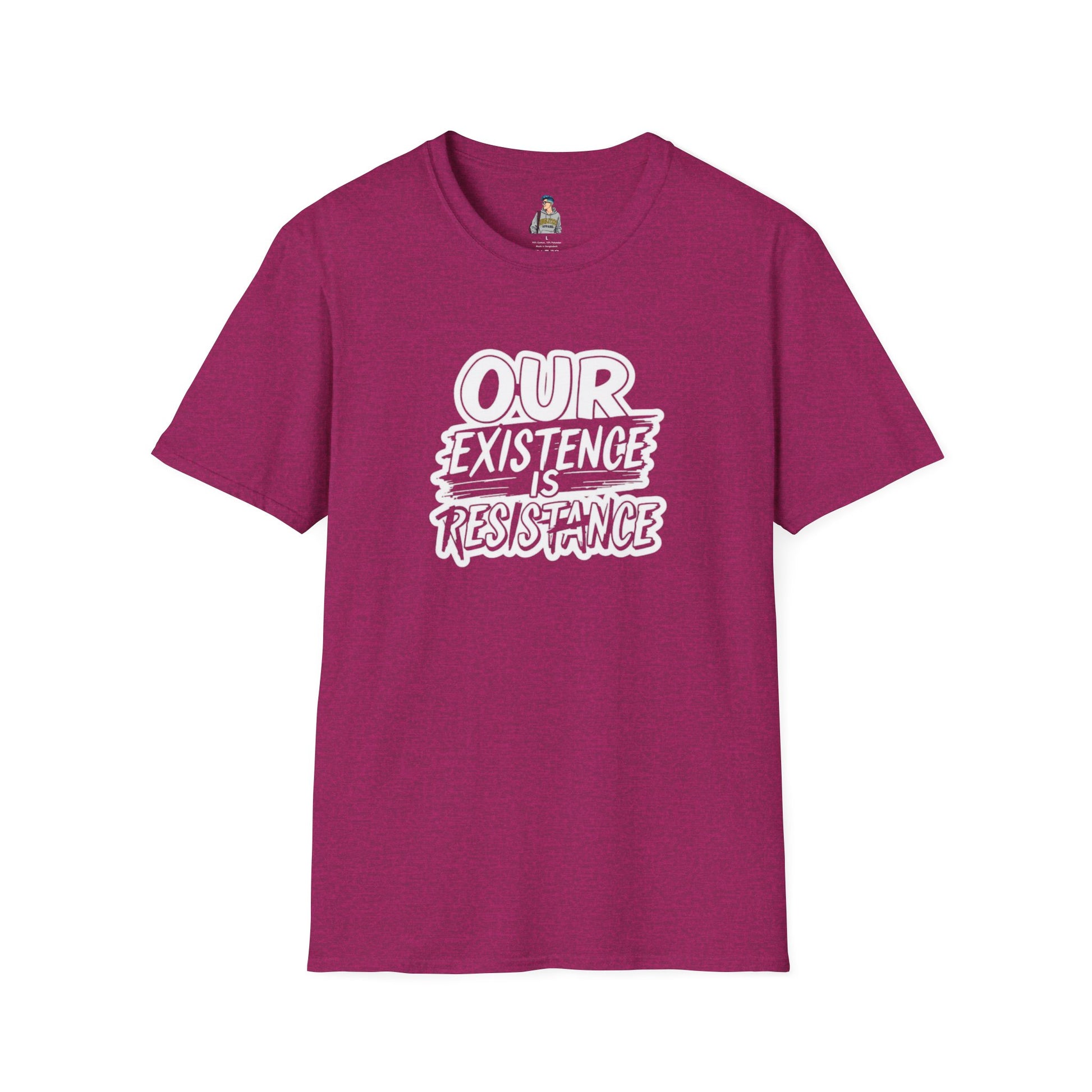 Unisex Softstyle T-Shirt - "Our Existence is Resistance" - Motivational Tee for Activists, Casual Wear, Gift for Change-makers
