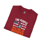 Patriotic Unisex Softstyle T-Shirt - "The People United Will Not Be Defeated"