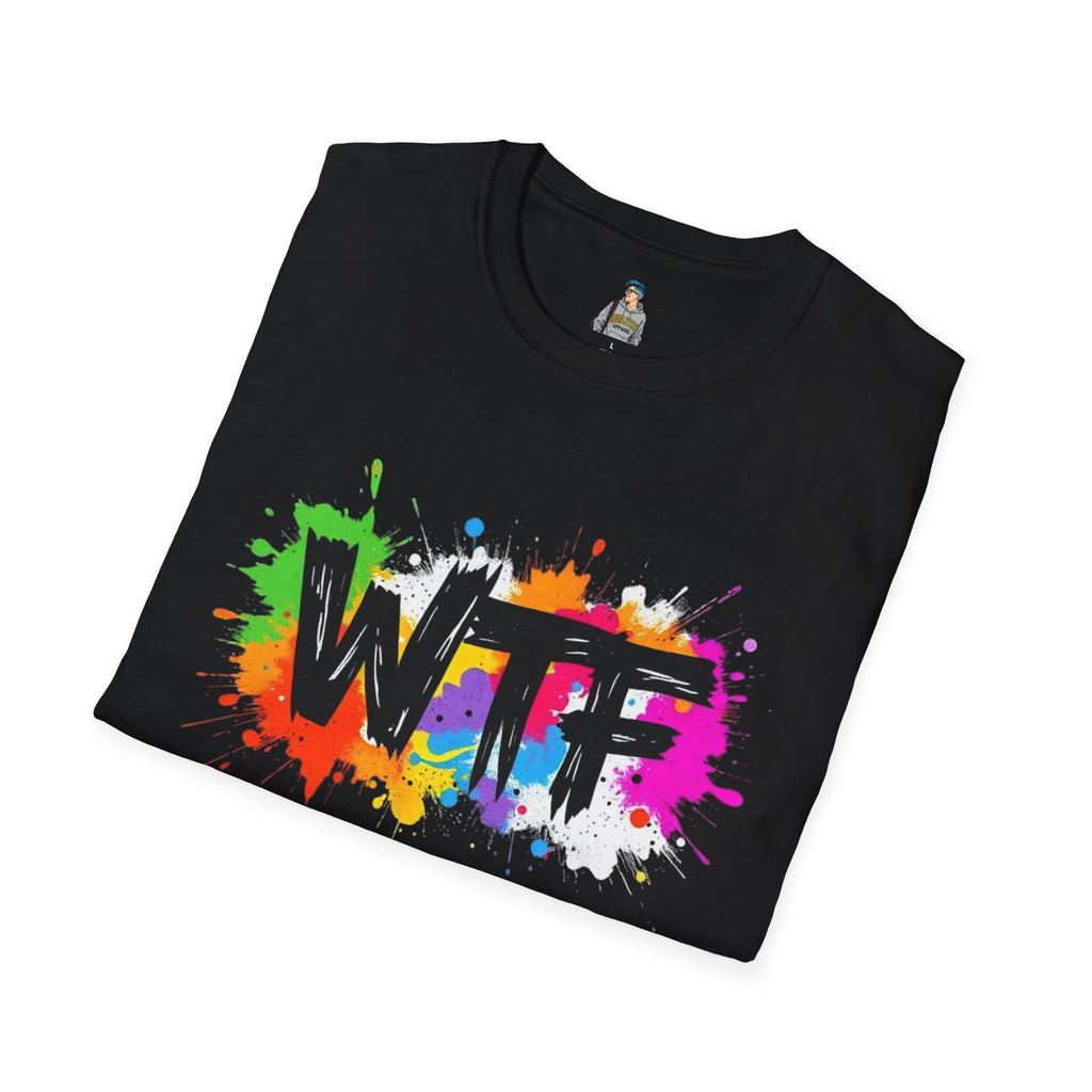 WTF Color Splash T-Shirt — Bold Rainbow Graphic Tee