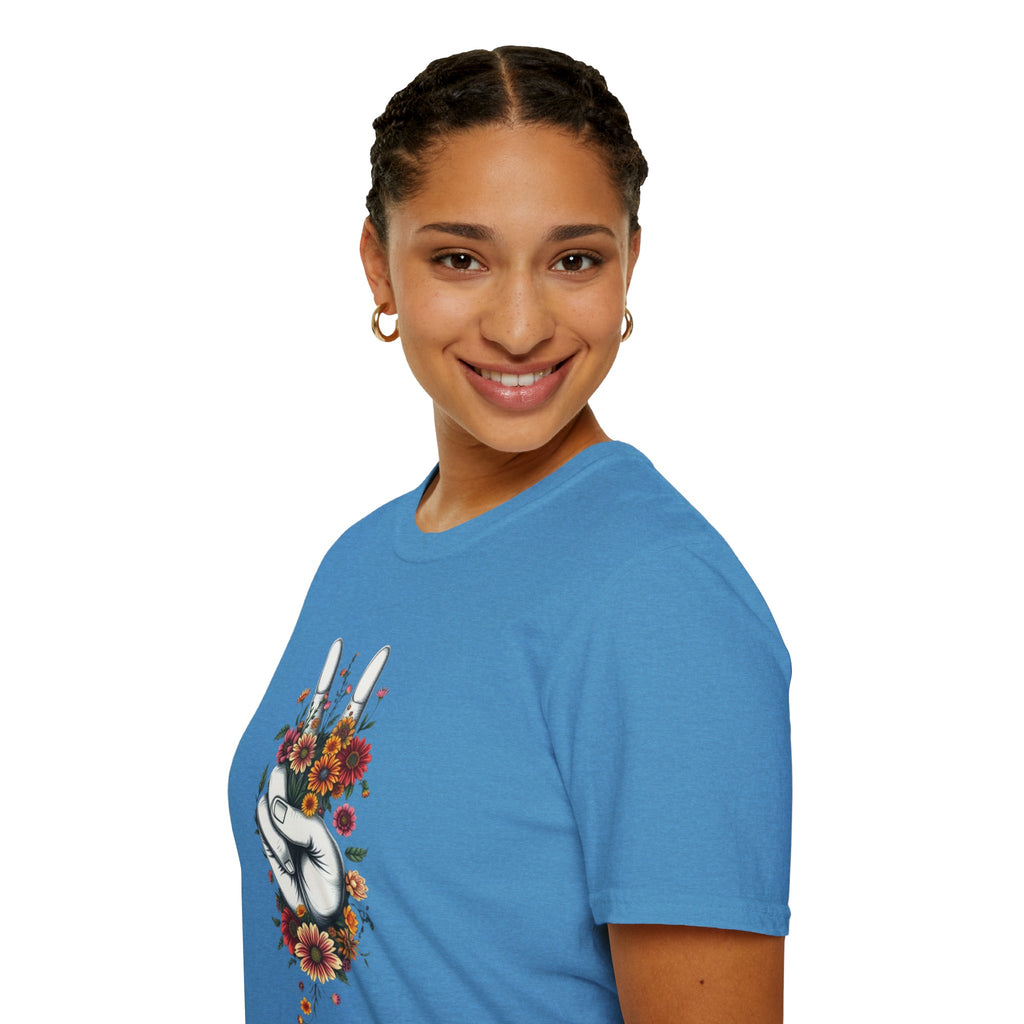 Grow Peace Unisex Softstyle T-Shirt - Boho Inspiration, Perfect for Festivals and Everyday Wear