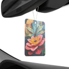 Dragonfly on a Flower Stained Glass Design - Car Air Freshener - Eclectic and Aromatic