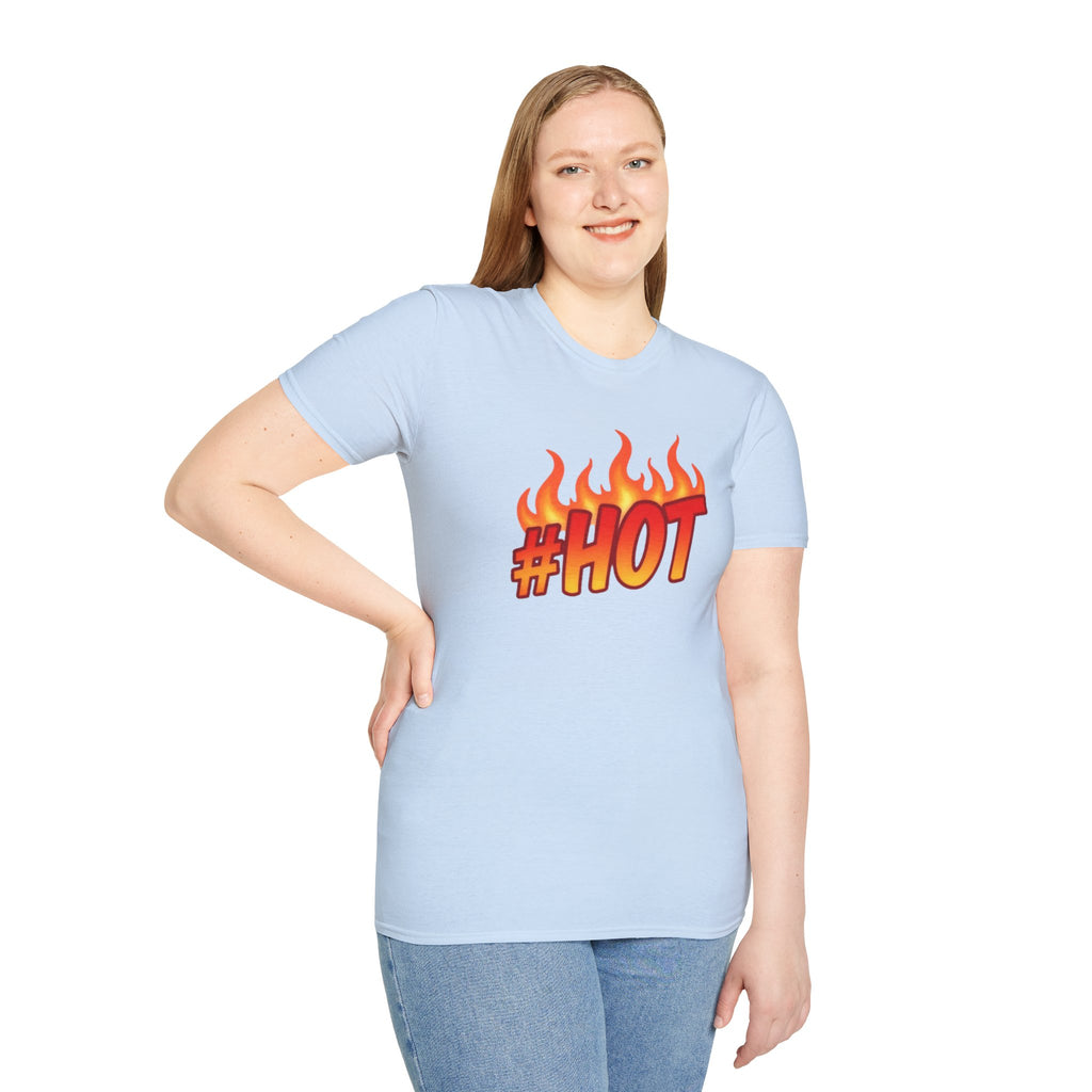 #HOT T-Shirt – Trendy Hashtag Fire Design