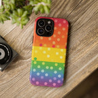 Rainbow Polka Dot Tough Phone Case for iPhone