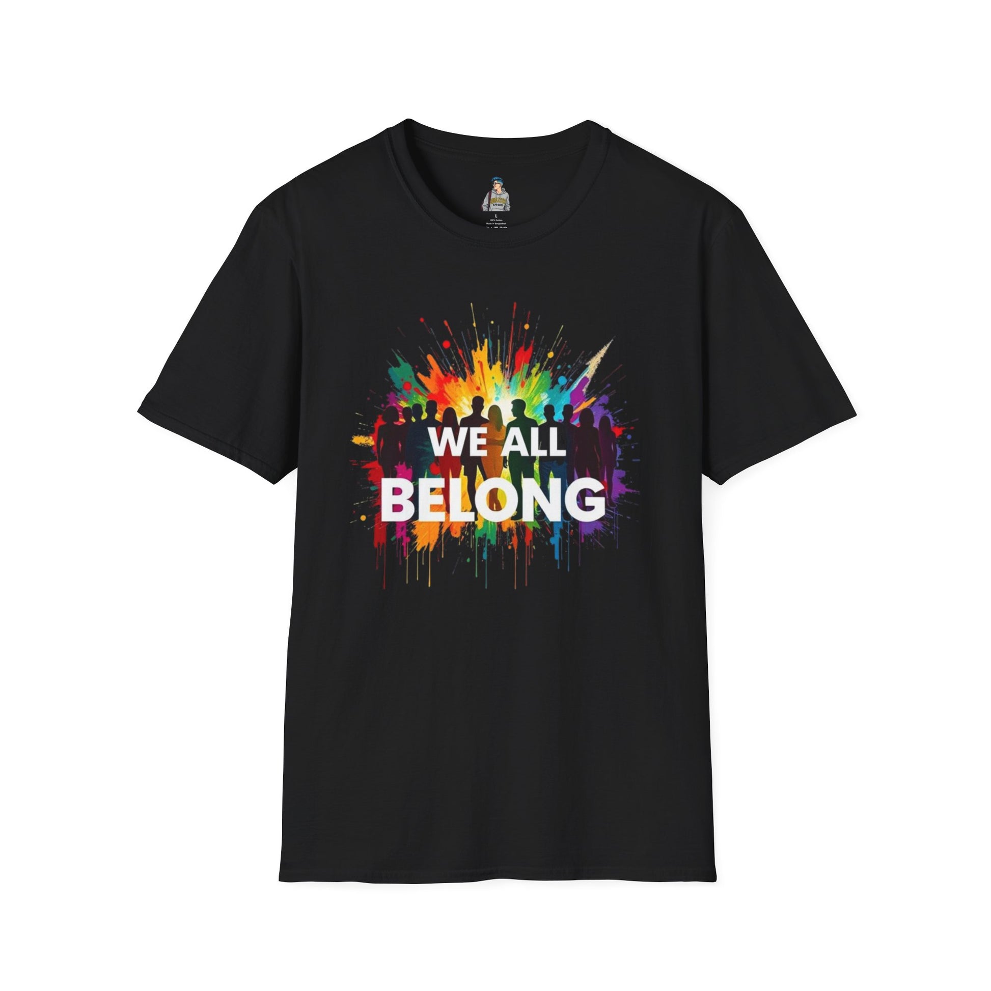We All Belong Unisex Softstyle T-Shirt - Colorful Pride Tee