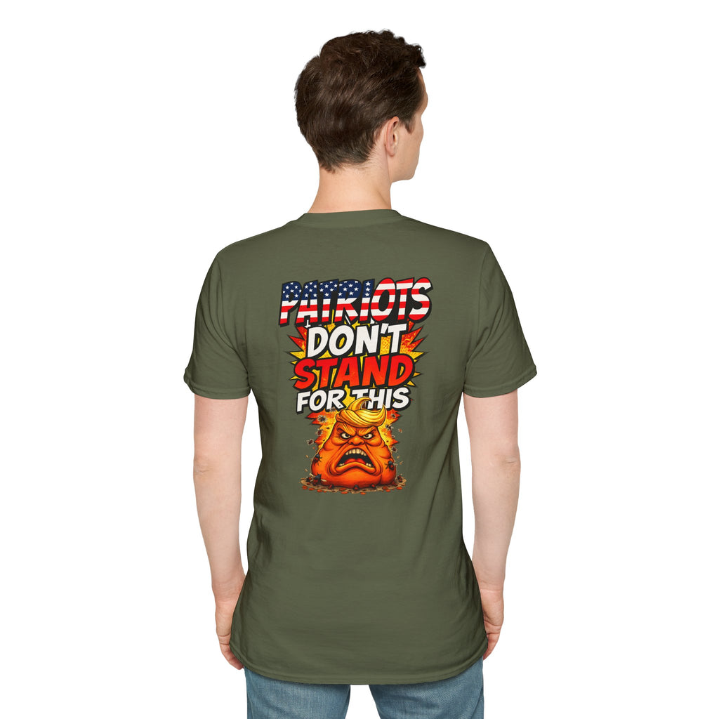 Political Statement T-Shirt — “You’re Either Anti or You’re FA.” / Back: “Patriots Don’t Stand For This Shit”