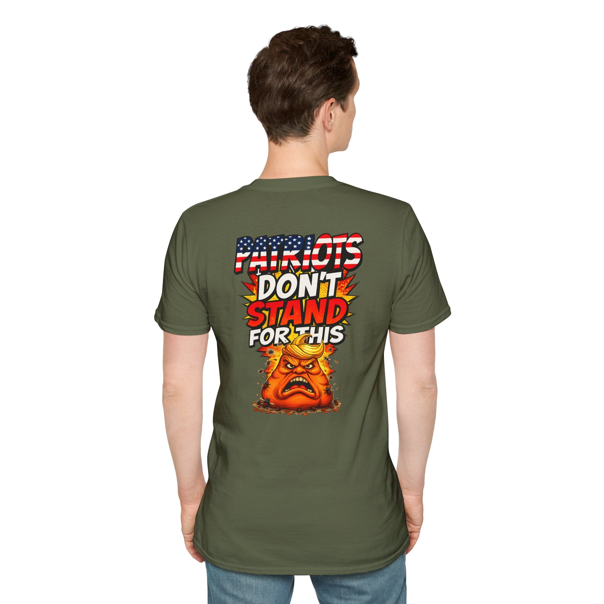 Political Statement T-Shirt — “You’re Either Anti or You’re FA.” / Back: “Patriots Don’t Stand For This Shit”