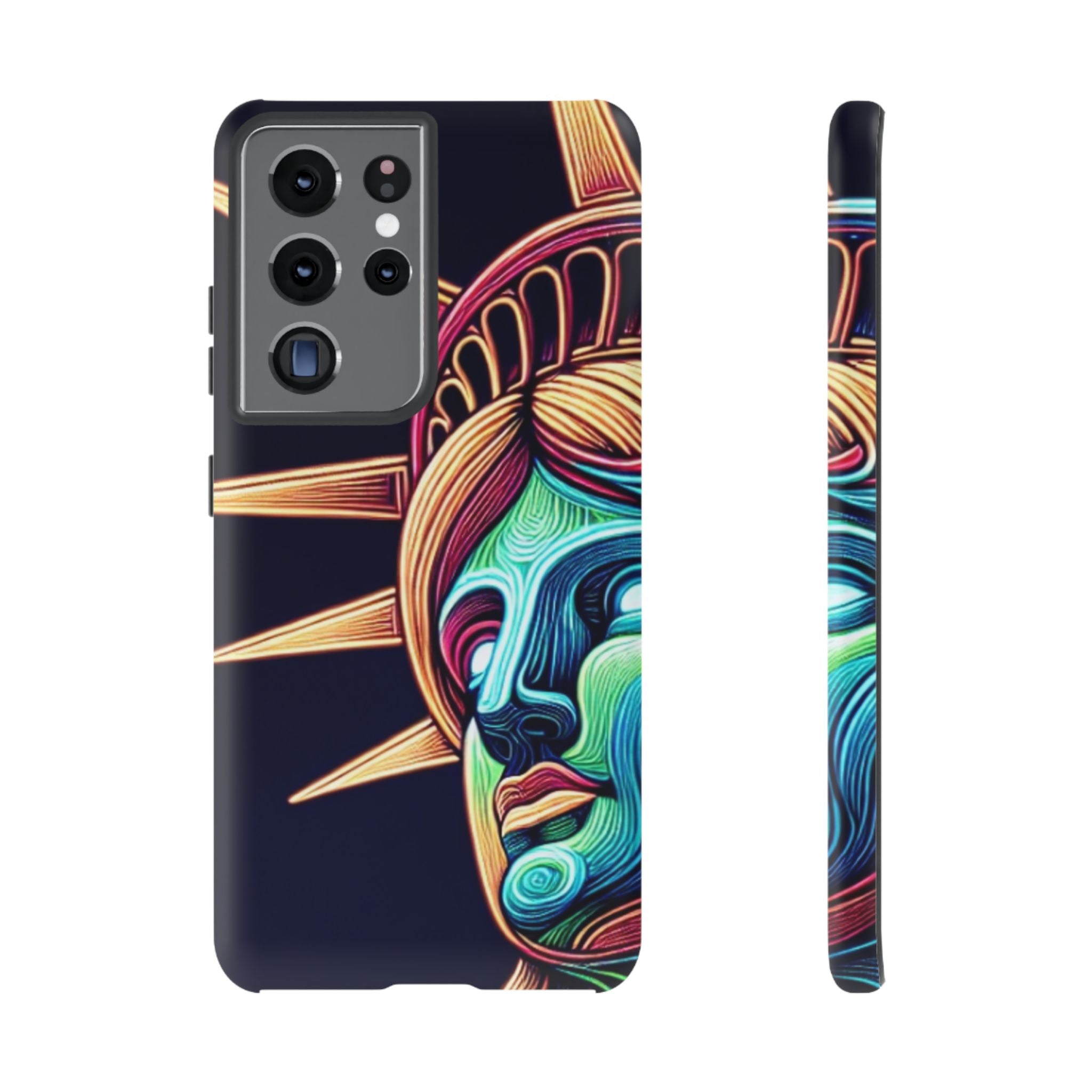 Statue of Liberty Neon Glowing Art Tough Case for Android & iPhone