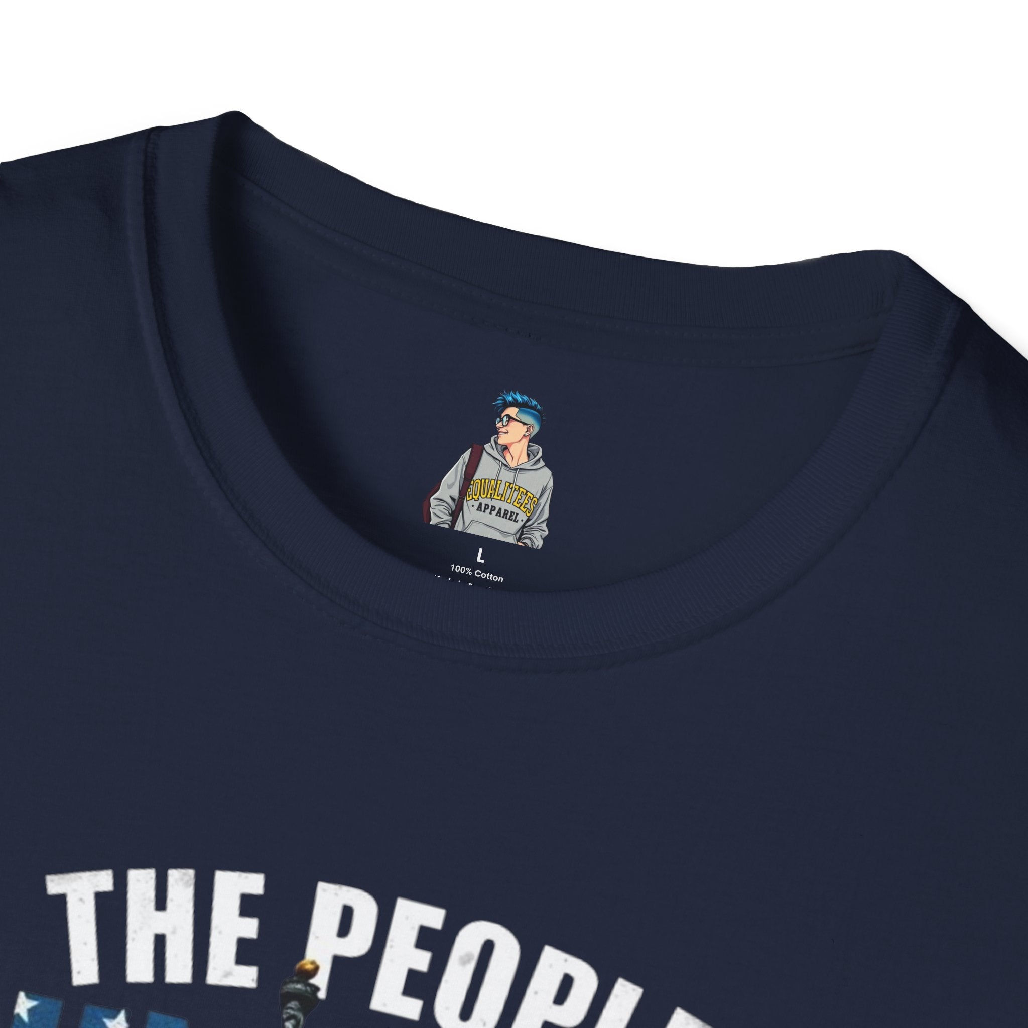 Patriotic Unisex Softstyle T-Shirt - "The People United Will Not Be Defeated"