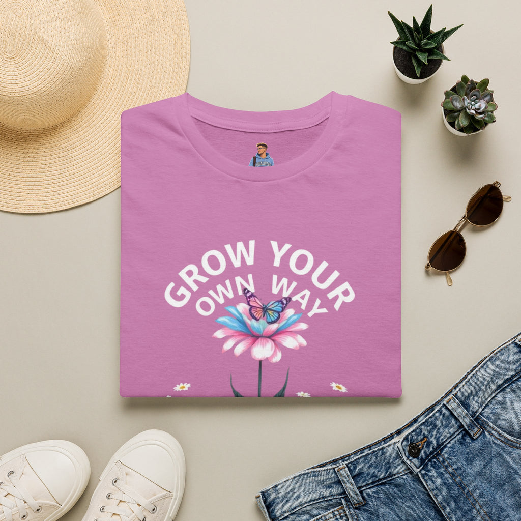 Grow Your Own Way Trans Pride Unisex T-Shirt - Floral Design for Garden Lovers