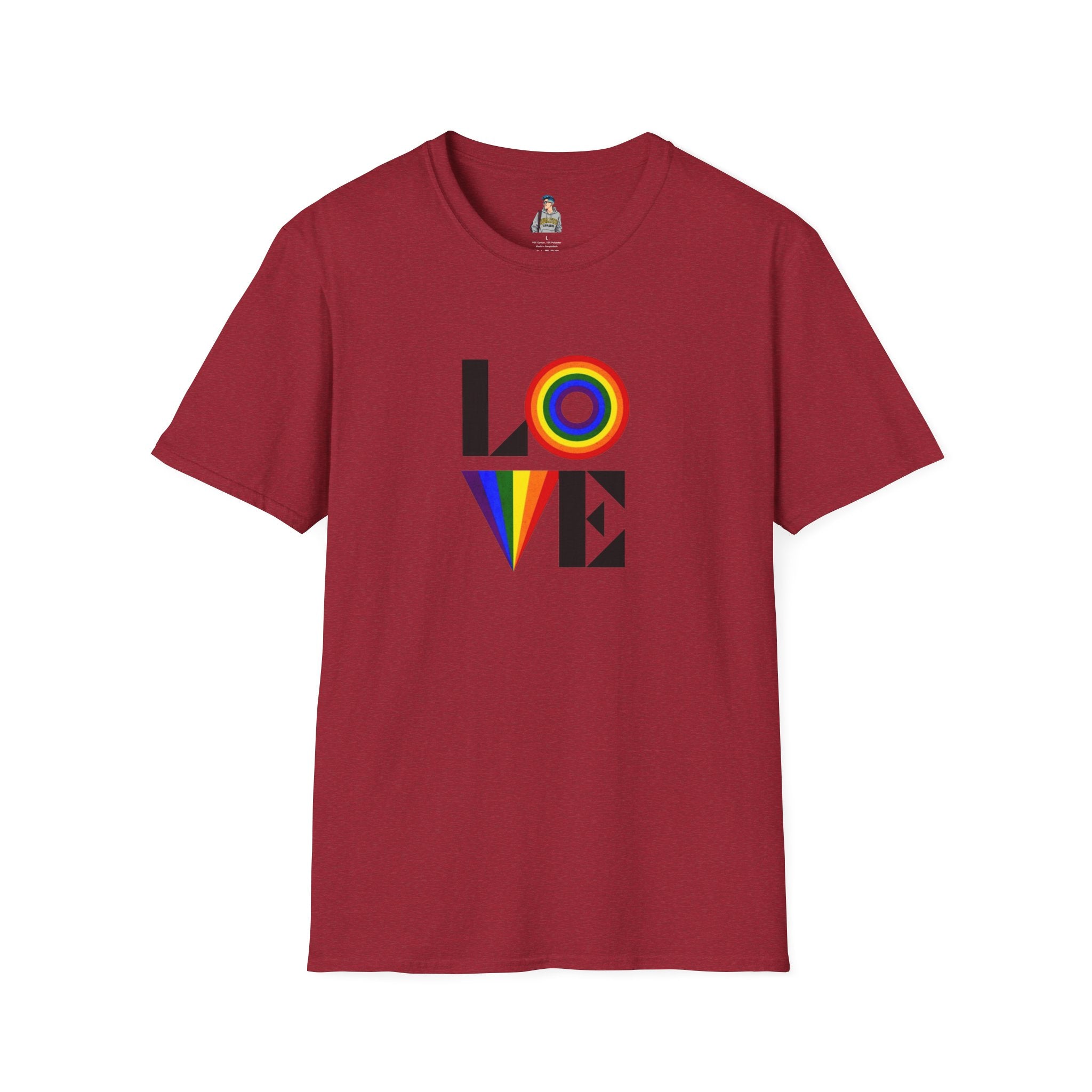 Vibrant LOVE Design for Pride Unisex Softstyle T-Shirt