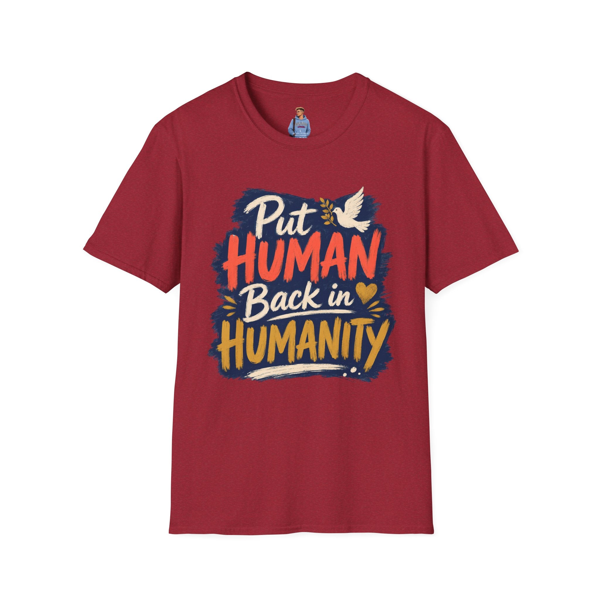 Put Human Back in Humanity T-Shirt — Inspirational Peace Dove Tee