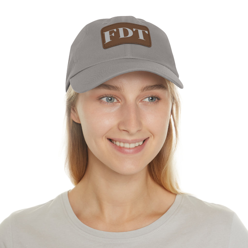 Stylish Dad Hat with FDT Leather Patch - Casual Sun Protection for Dads