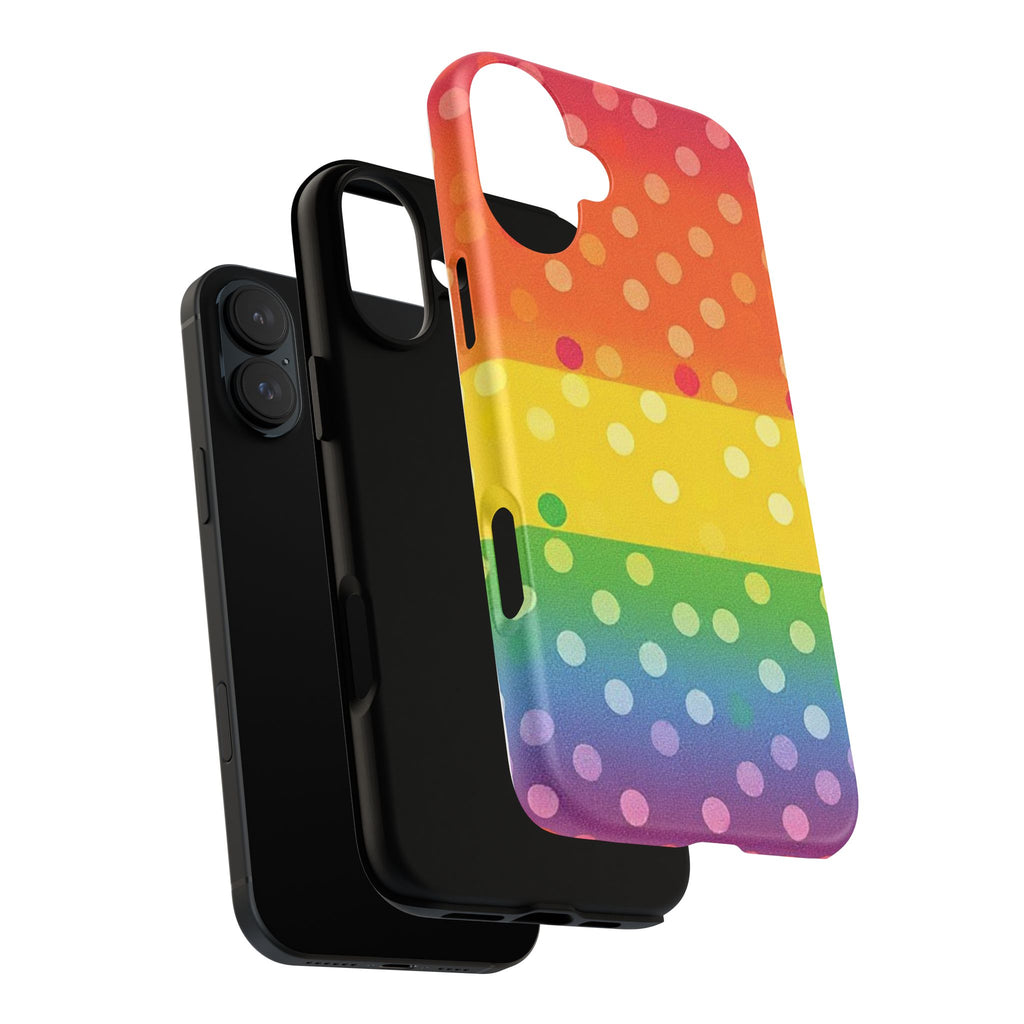 Rainbow Polka Dot Tough Phone Case for iPhone