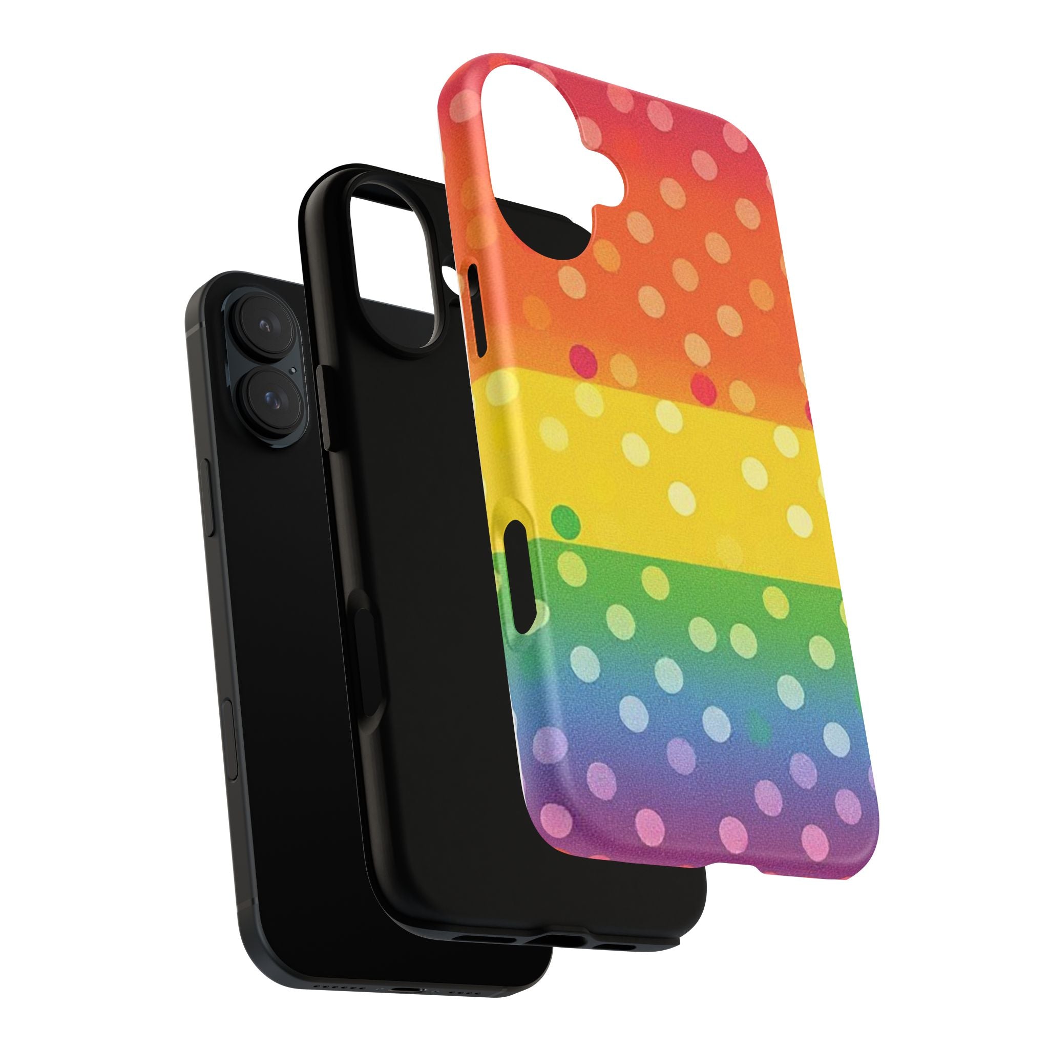 Rainbow Polka Dot Tough Phone Case for iPhone