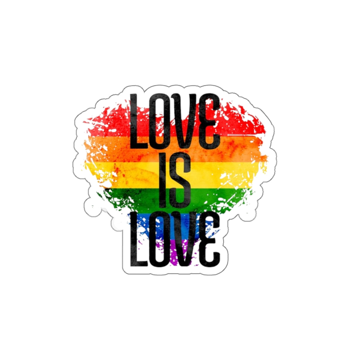Die-Cut Stickers - Love is Love Rainbow Heart