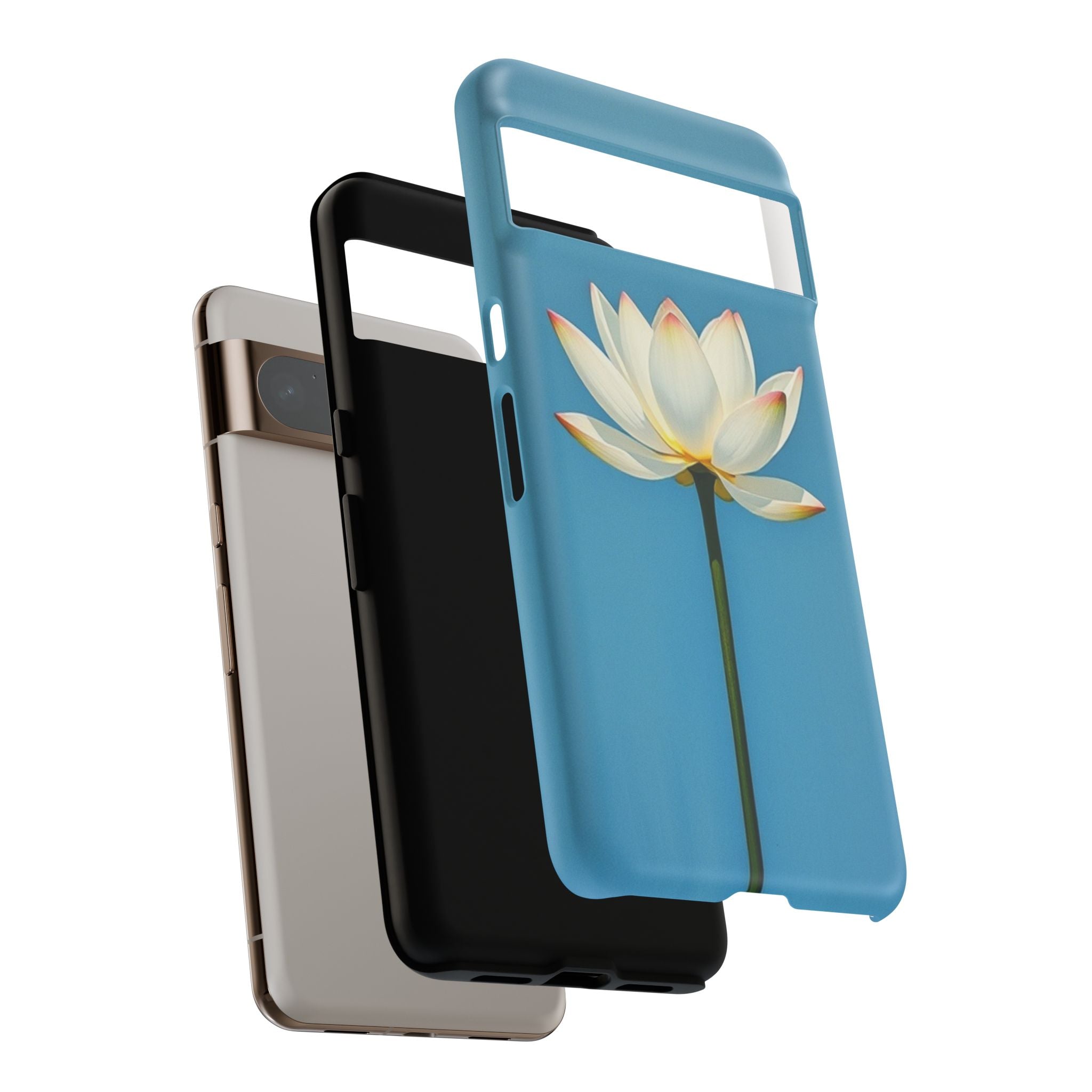 Open White Peace Lily Design Tough Case For Android & iPhone