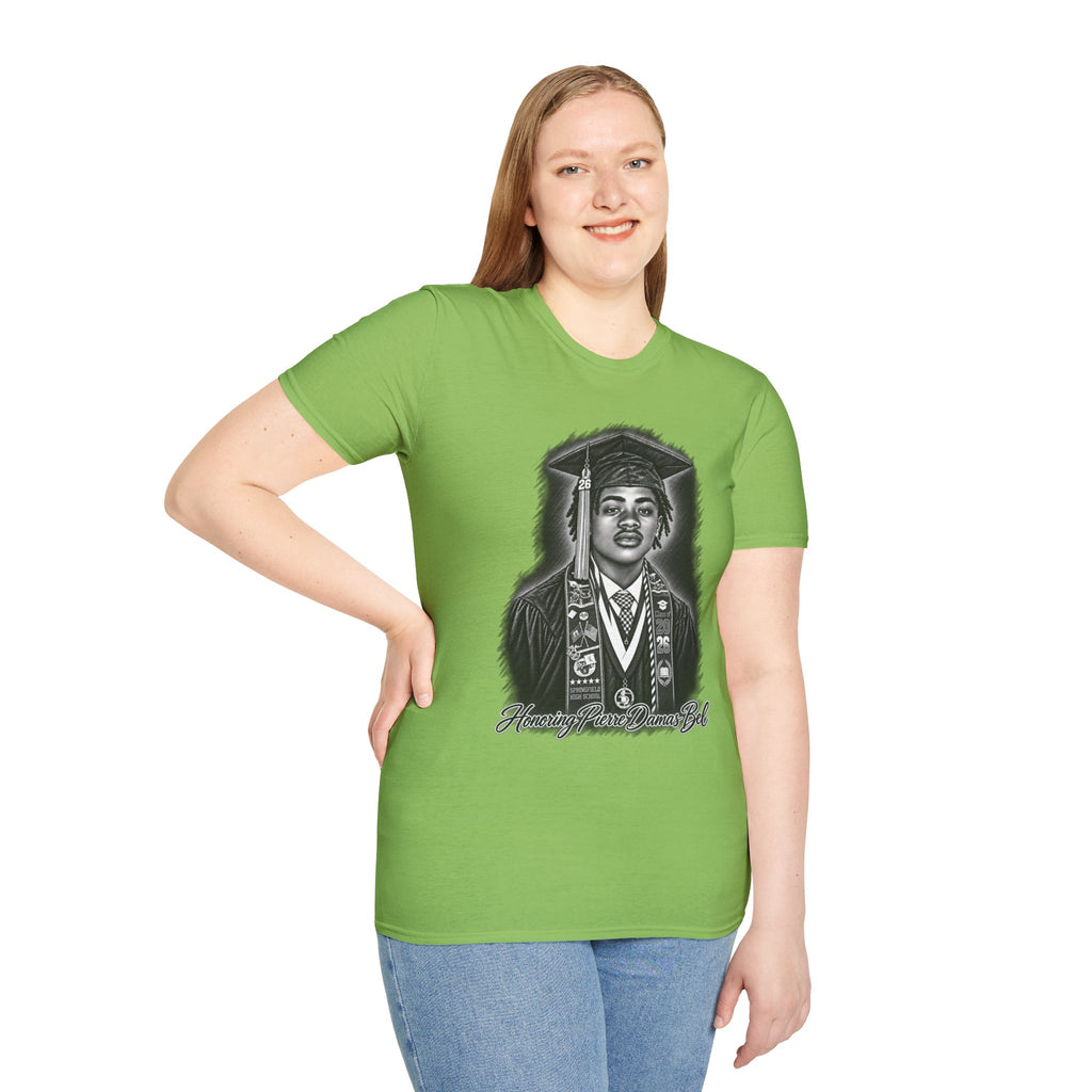 Graduation Portrait Front - In Memory of Pierre Damas Bel T-Shirt
