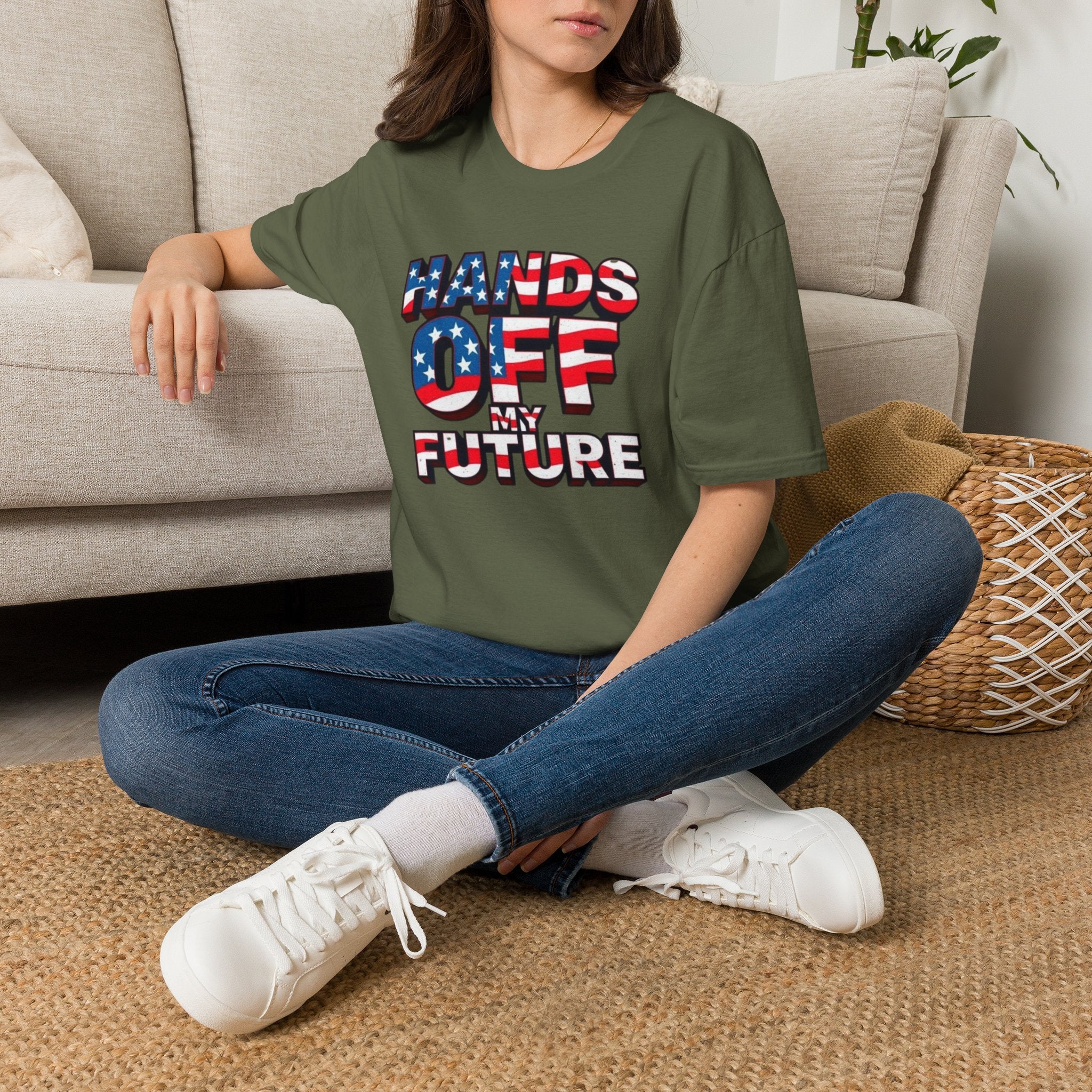 Hands Off My Future Political Statement Tee