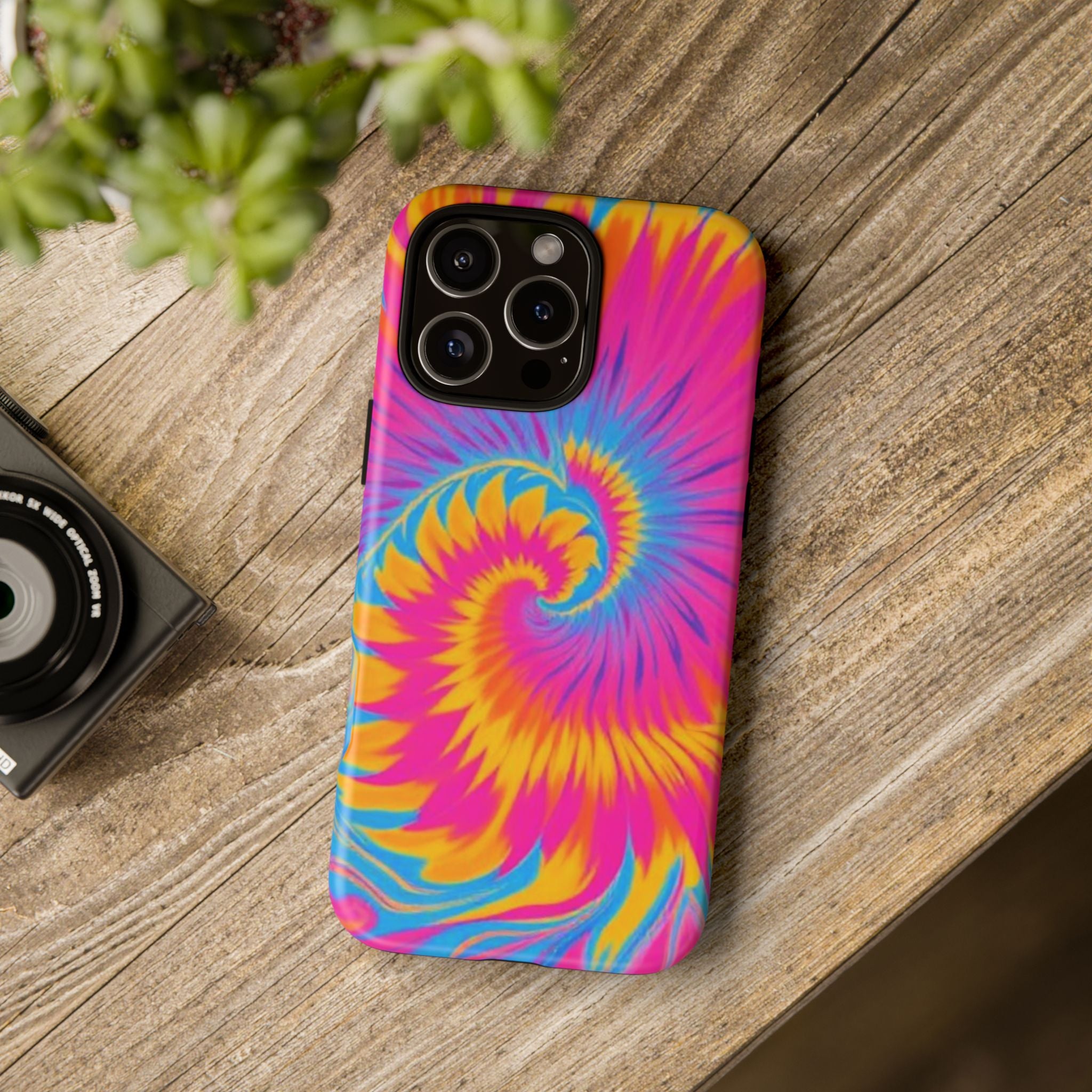 Vibrant Tie-Dye Swirl Protective Tough Case for iPhone
