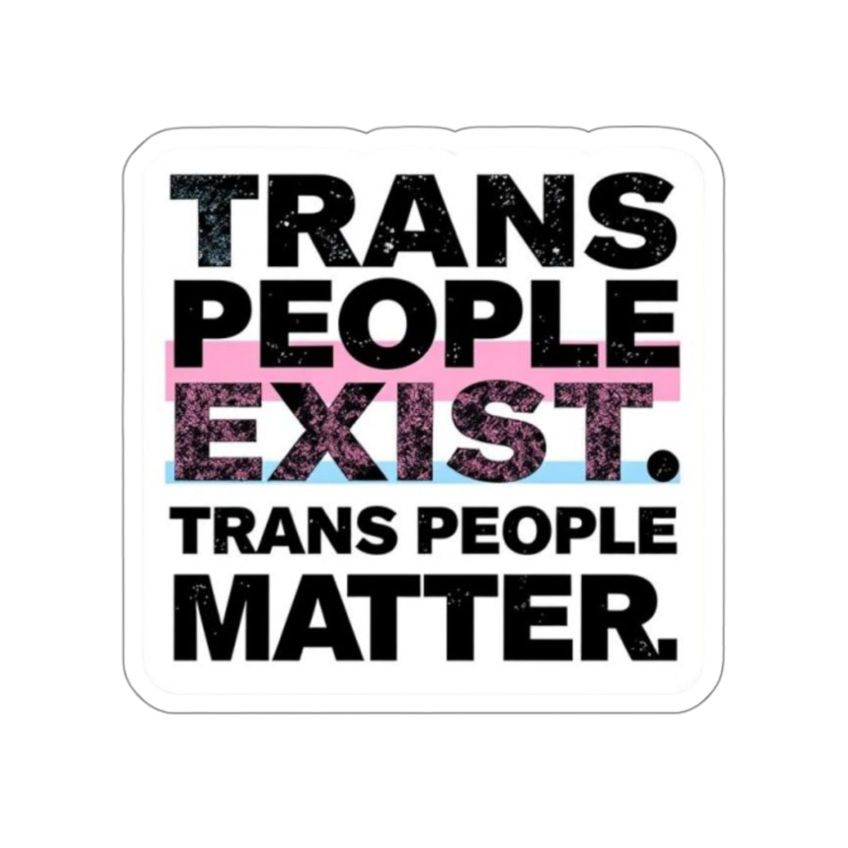 Die-Cut Stickers - TRANS PEOPLE EXIST. TRANS PEOPLE MATTER.