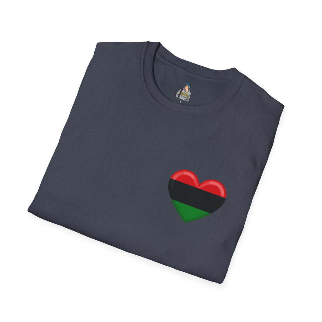 Unity and Heritage Unisex Softstyle T-Shirt with Pan-African Heart