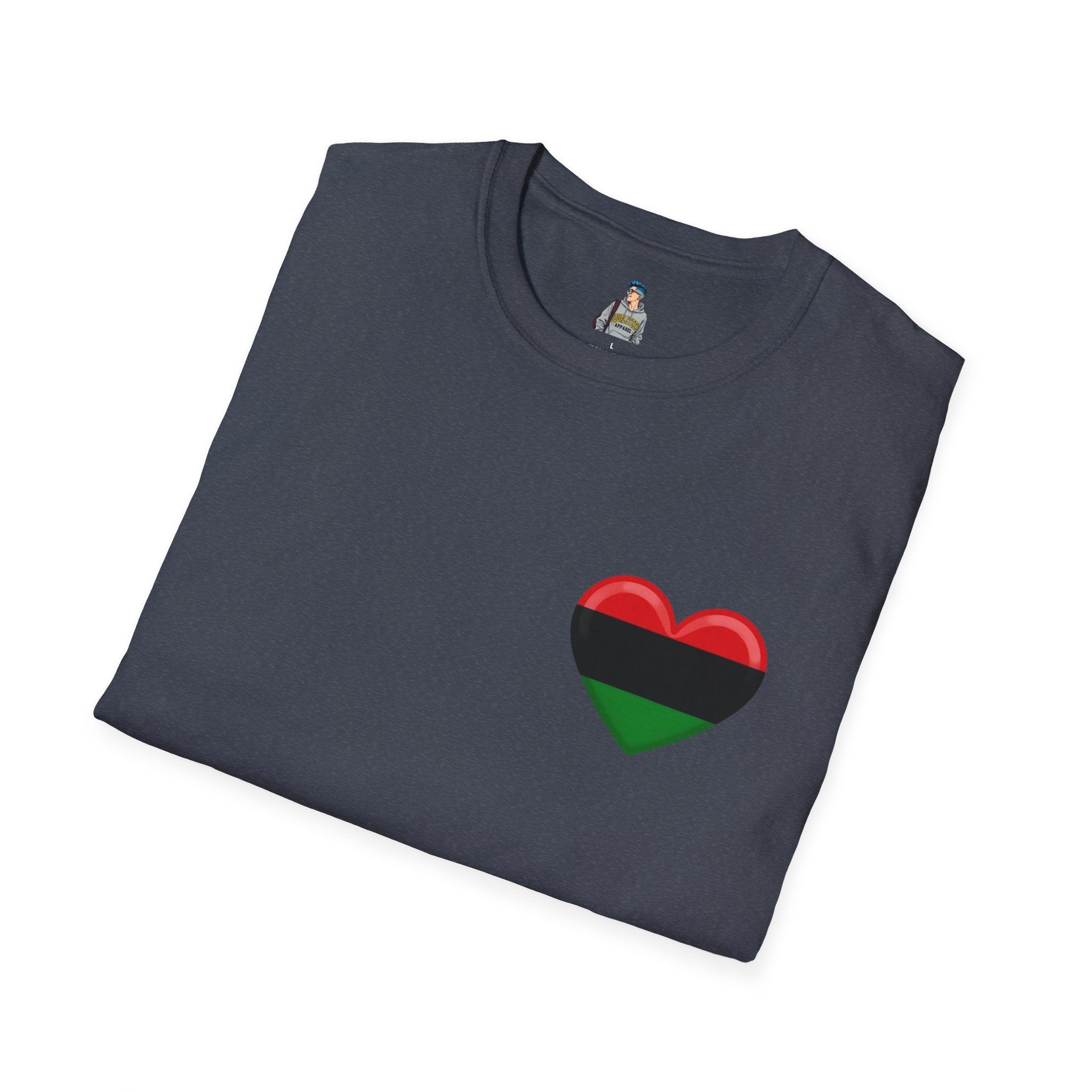 Unity and Heritage Unisex Softstyle T-Shirt with Pan-African Heart
