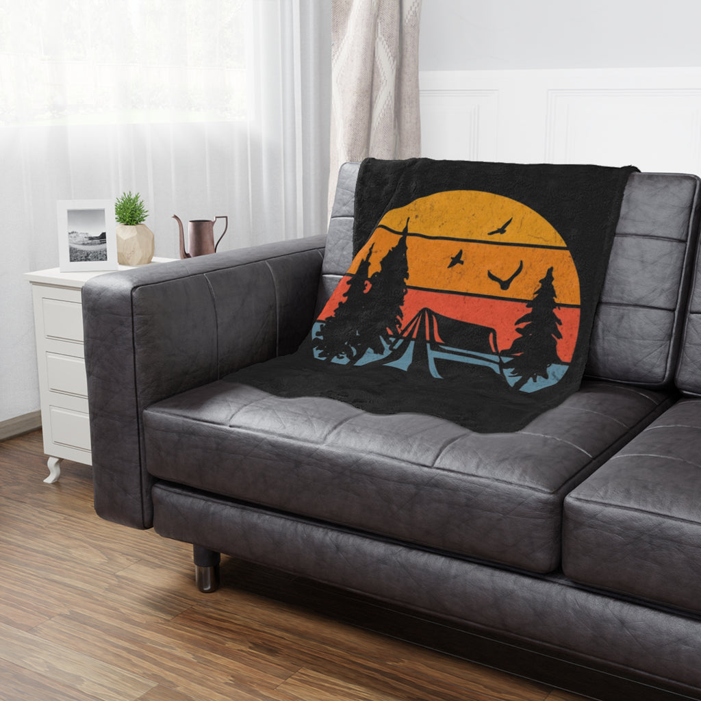 Campsite at Sunset Microfiber Blanket
