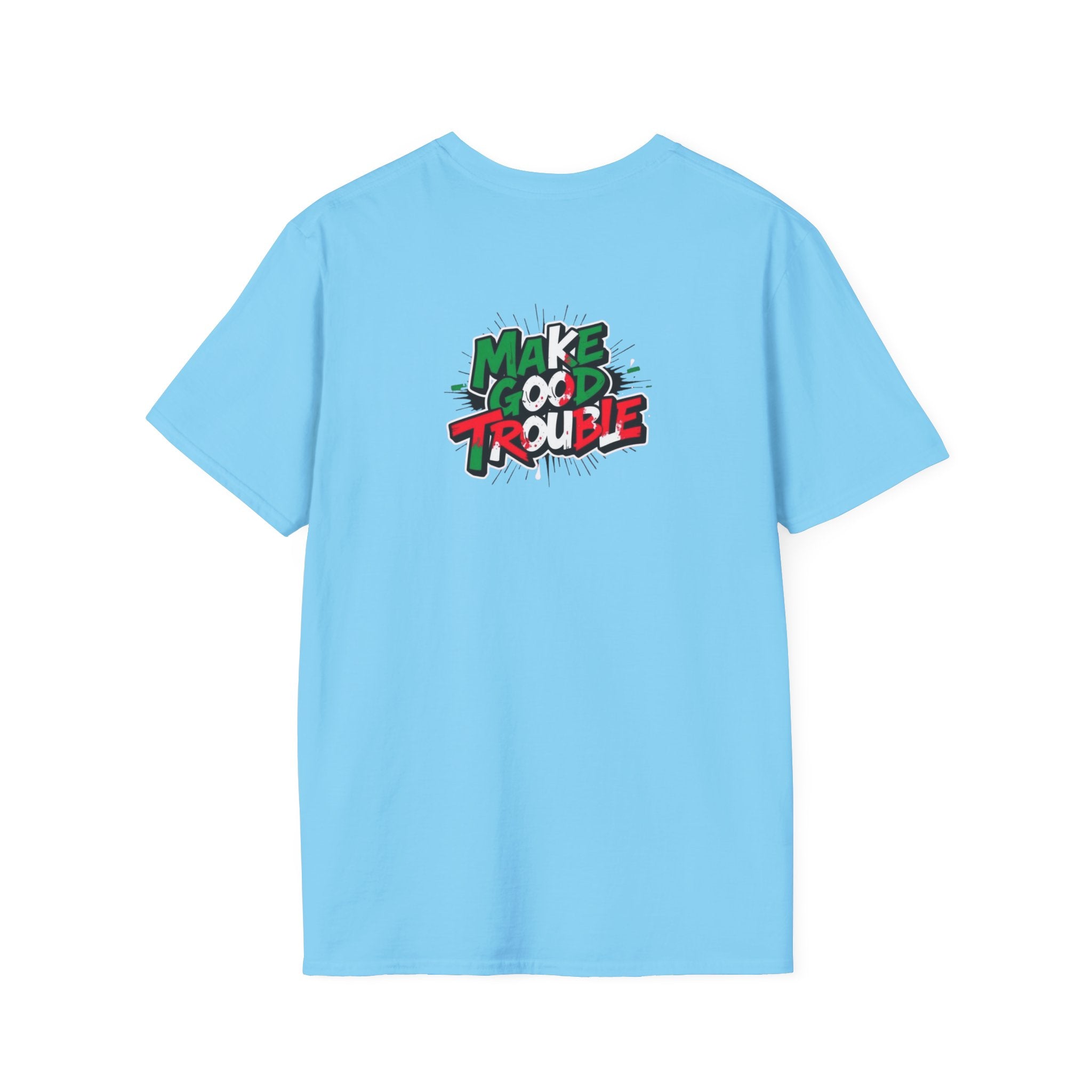 Make Good Trouble Unisex Softstyle T-Shirt | Fun Graphic Tee for Activists & Trendsetters